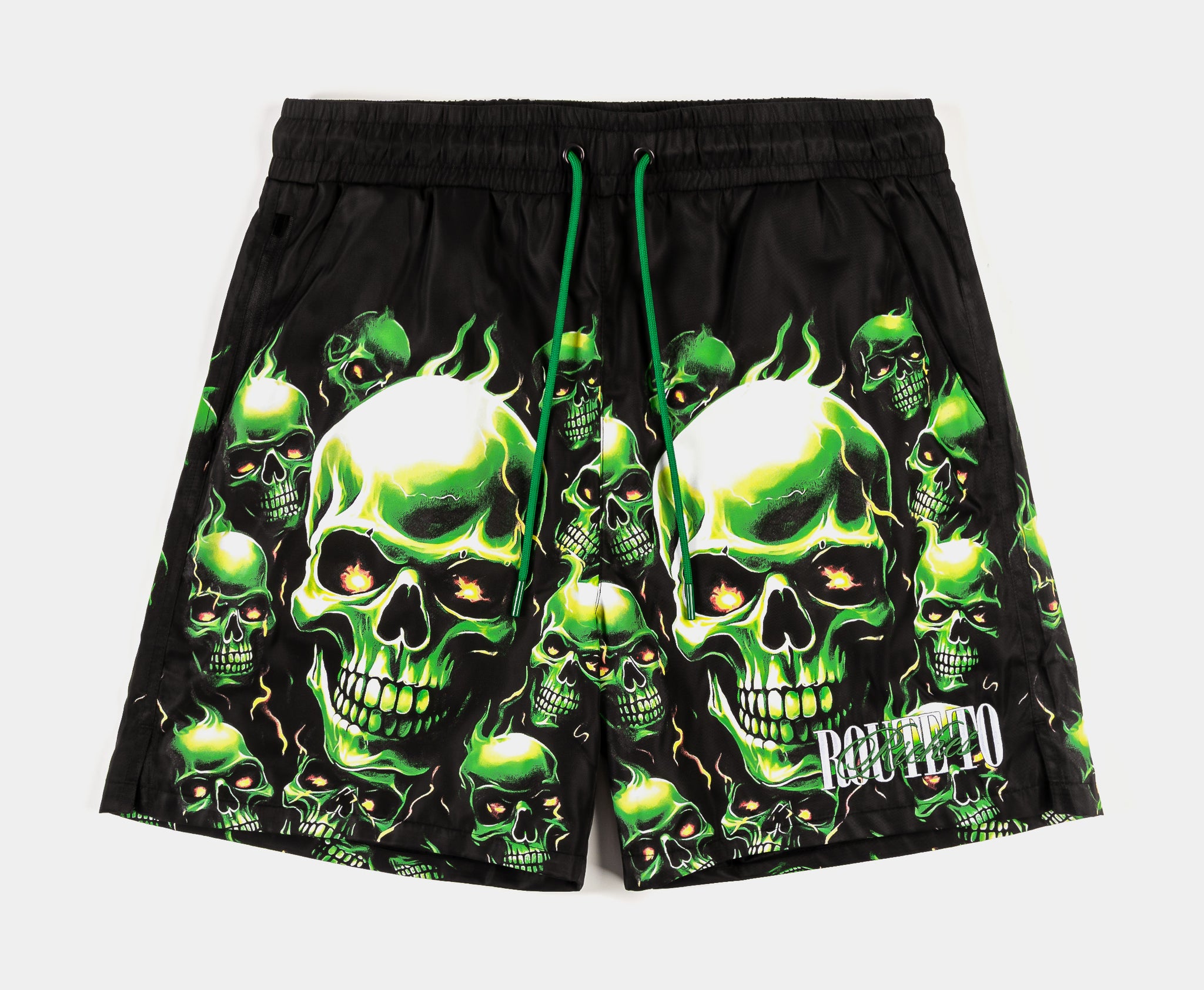 Route To Riches Skulls Hybrid Mens Shorts Black Green RTRHS101