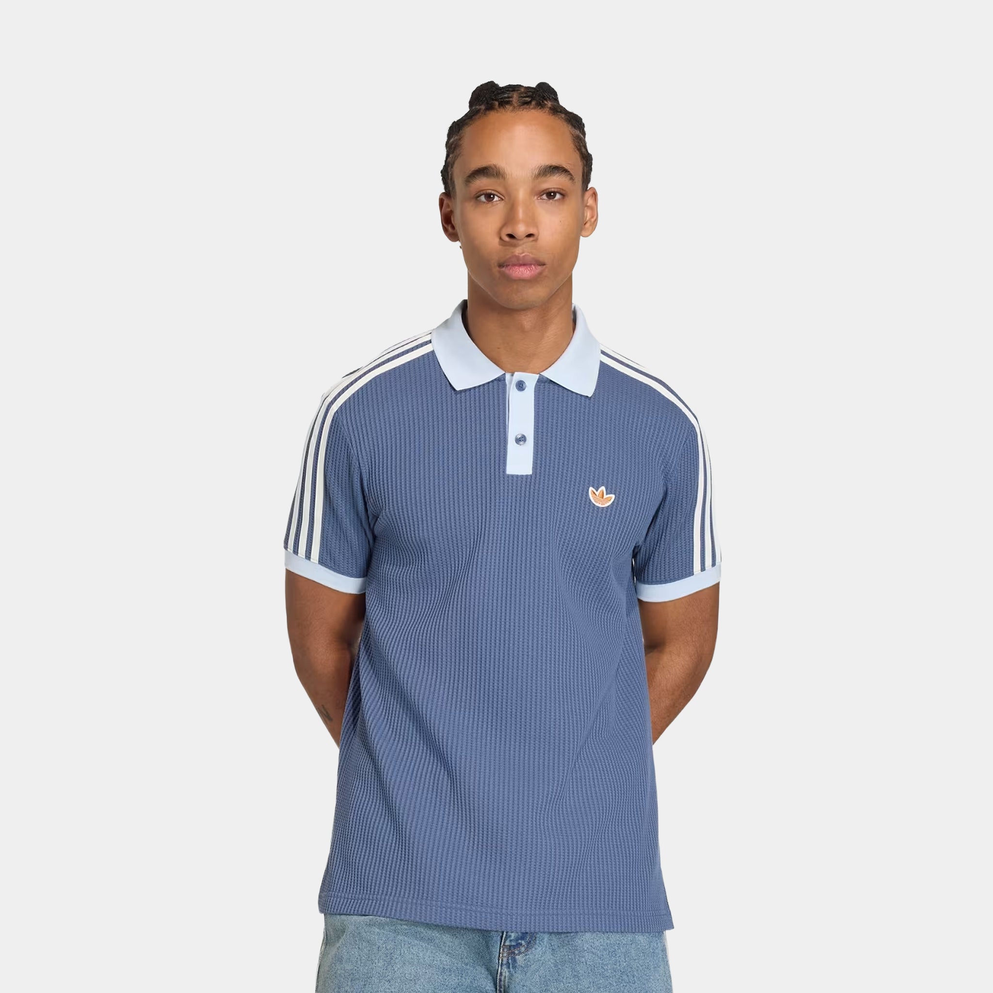 adidas Originals Summer Glow Polo Waffle Knit Mens Short Sleeve
