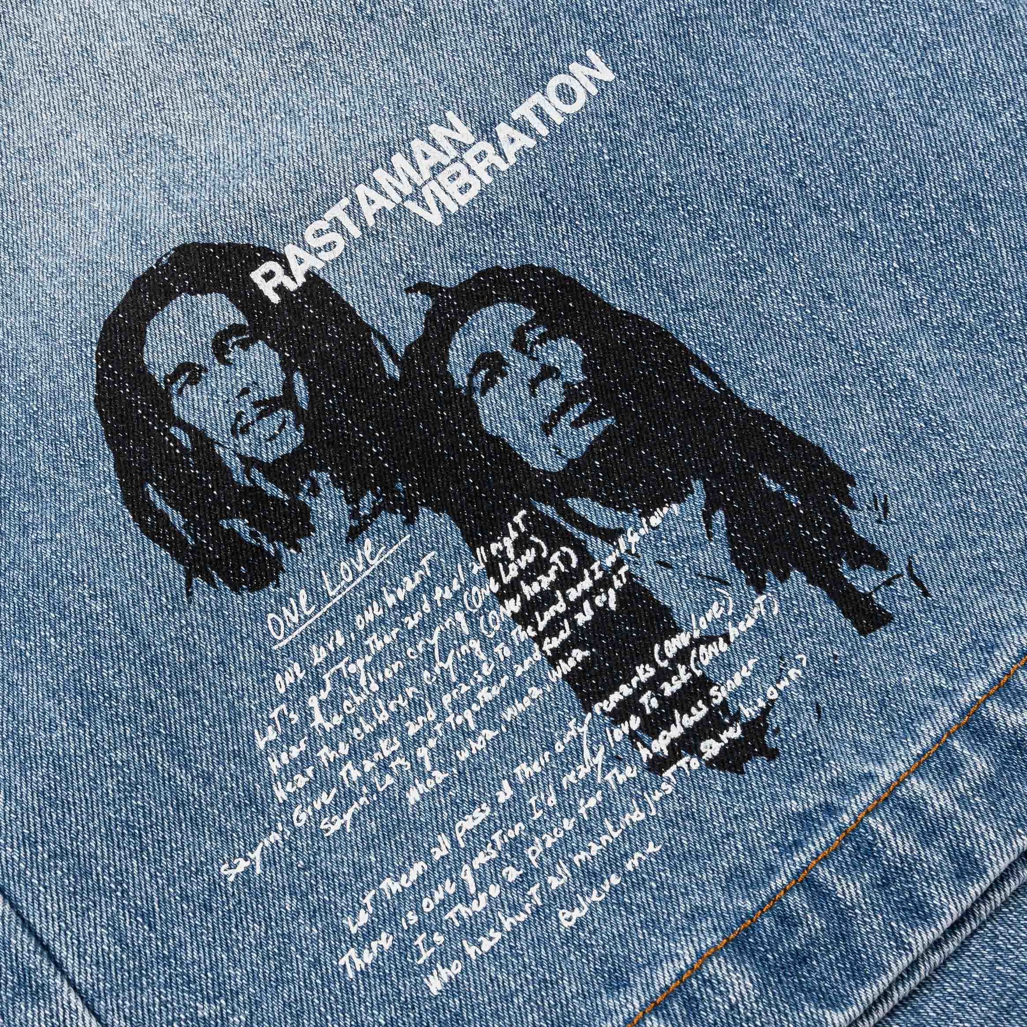 Shoe Palace SP x Bob Marley Work Washed Denim Mens Shorts Blue