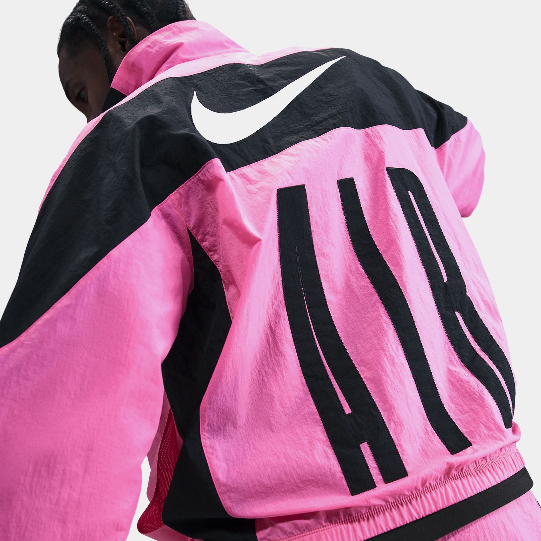 Nike Air Woven Track Mens Jacket Black Pink Black HV0880-684