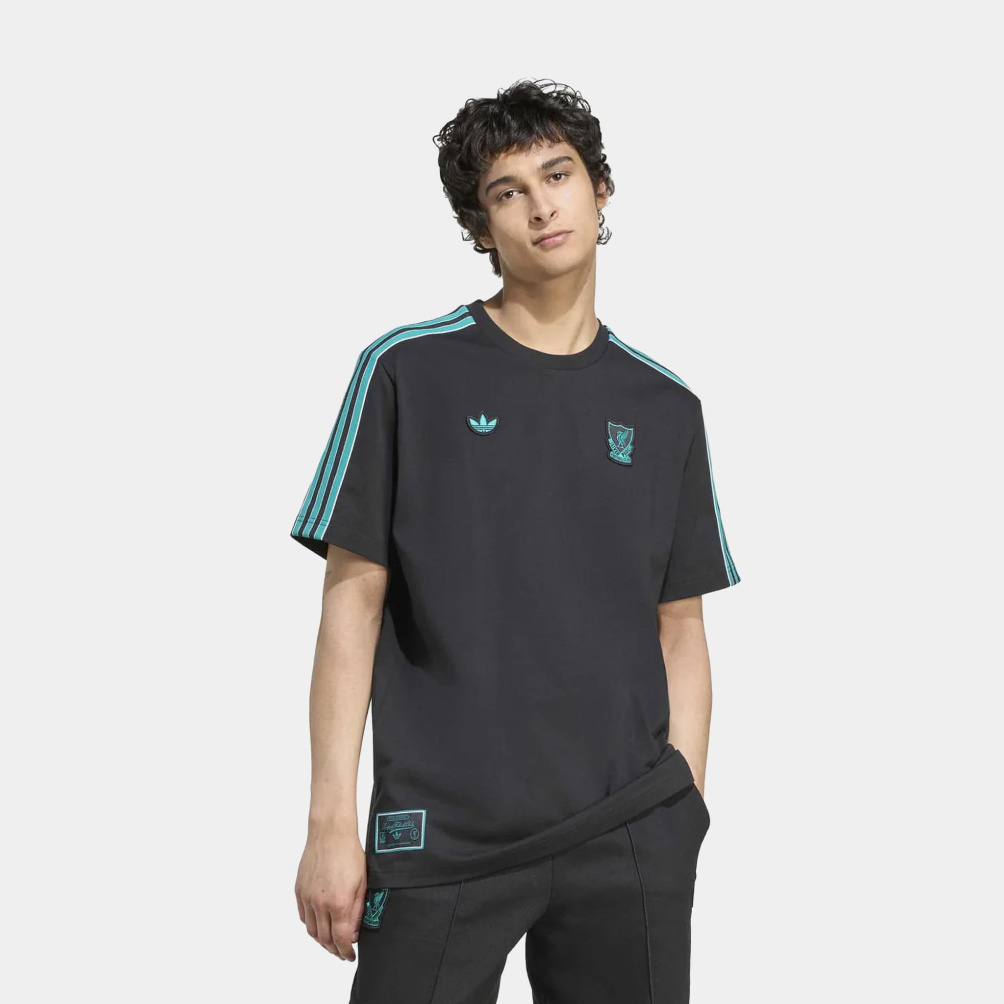 adidas Liverpool FC Terrace Icon Mens Short Sleeve Shirt Black