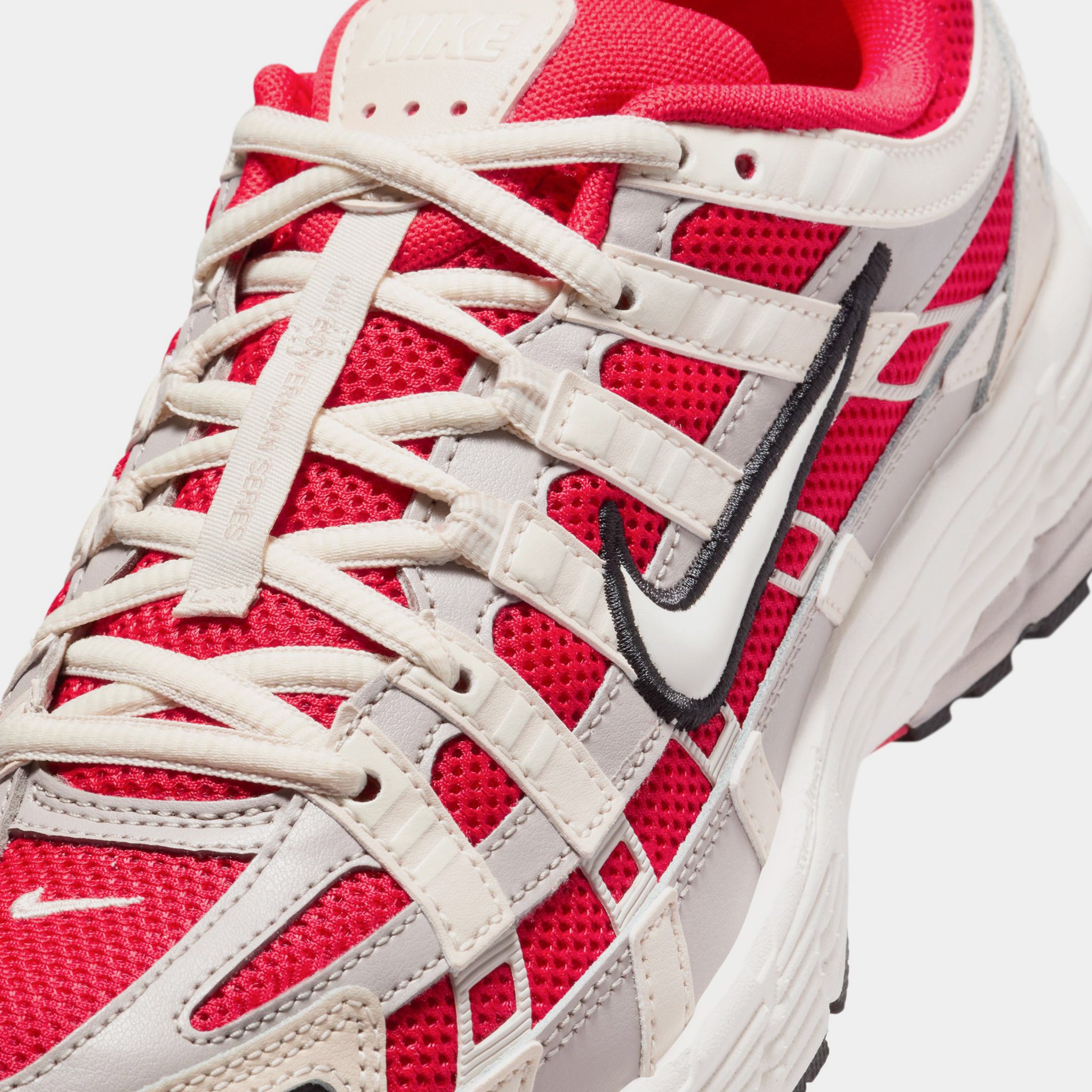 Nike P-6000 Womens Running Shoes University Red Soft Pearl Black