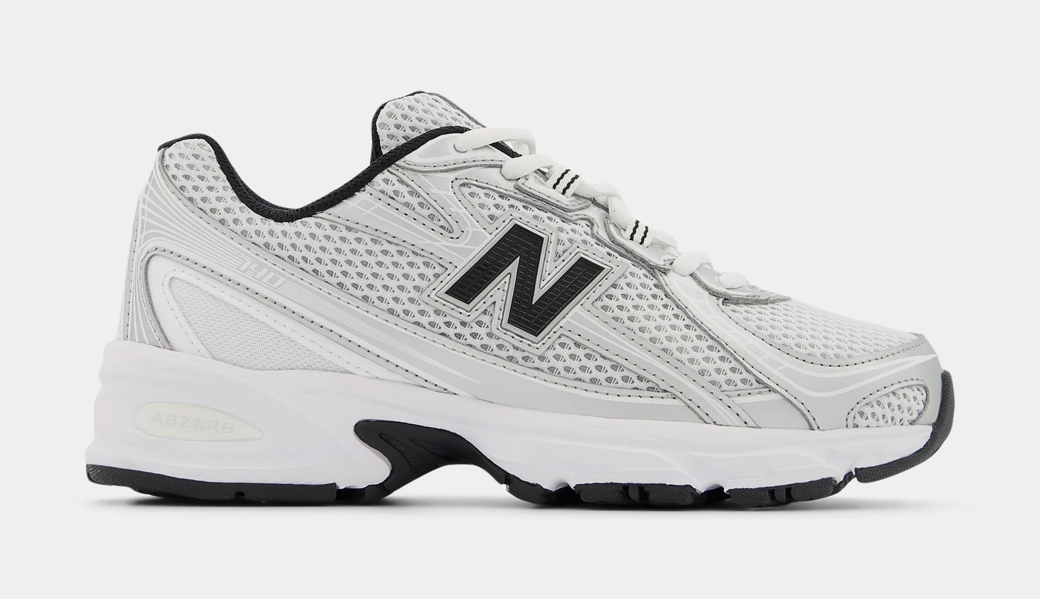 New Balance 740 Grade School Running Shoes Silver Metallic White