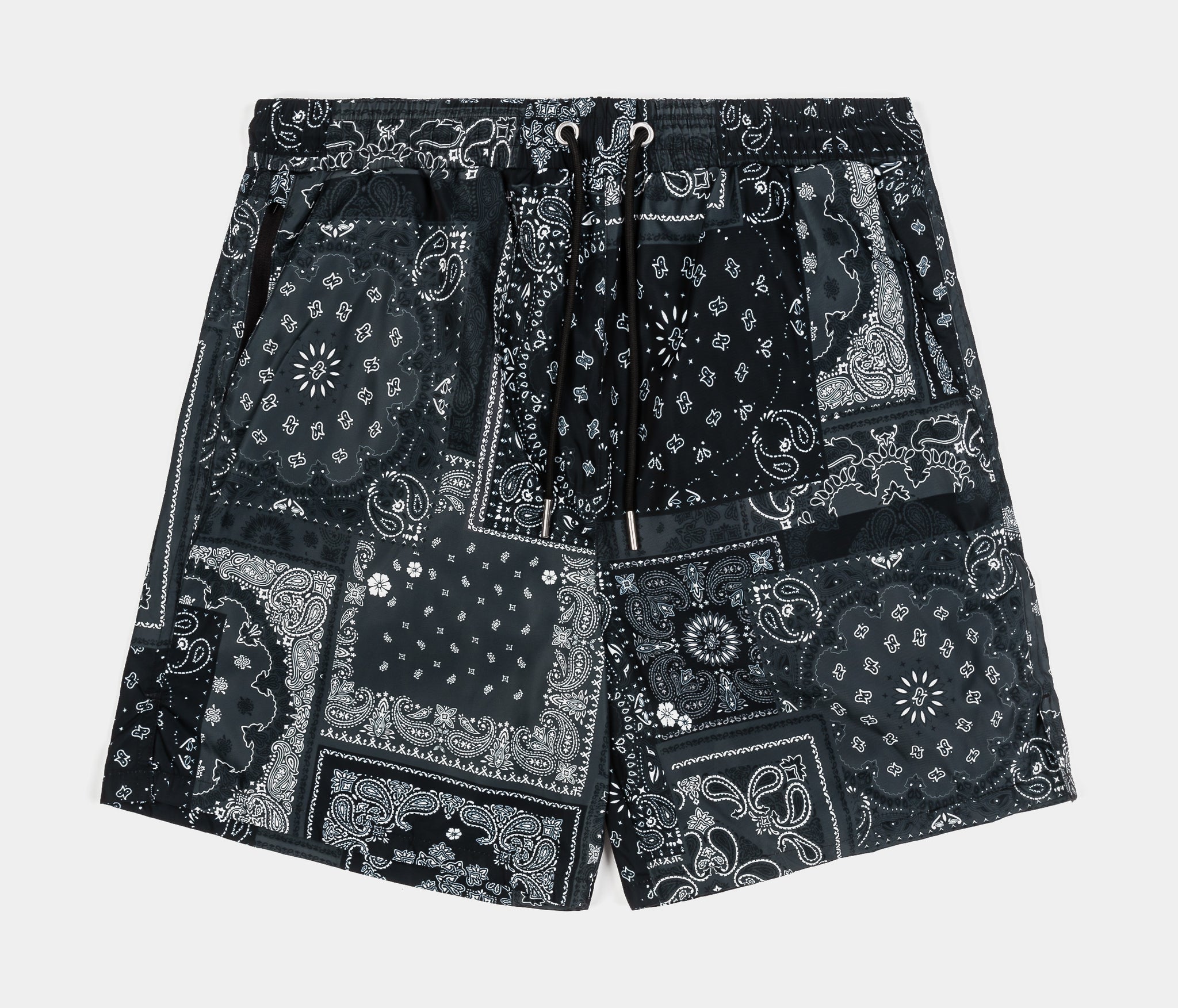 Maison Article Paisley Tonal Hybrid Mens Shorts Black Grey MAHS420
