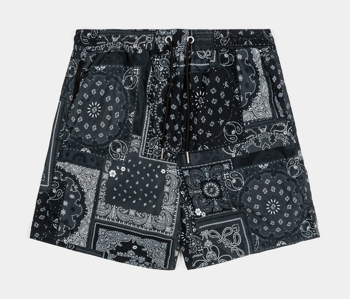 Maison Article Basketball Stripe Mesh Mens Shorts Grey Black