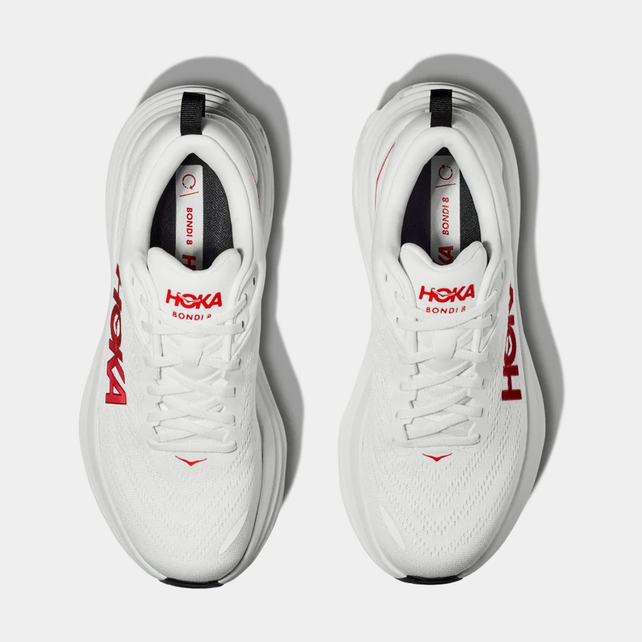 Hoka Bondi 8 Mens Running Shoes White Vermillion 1123202-WVR 