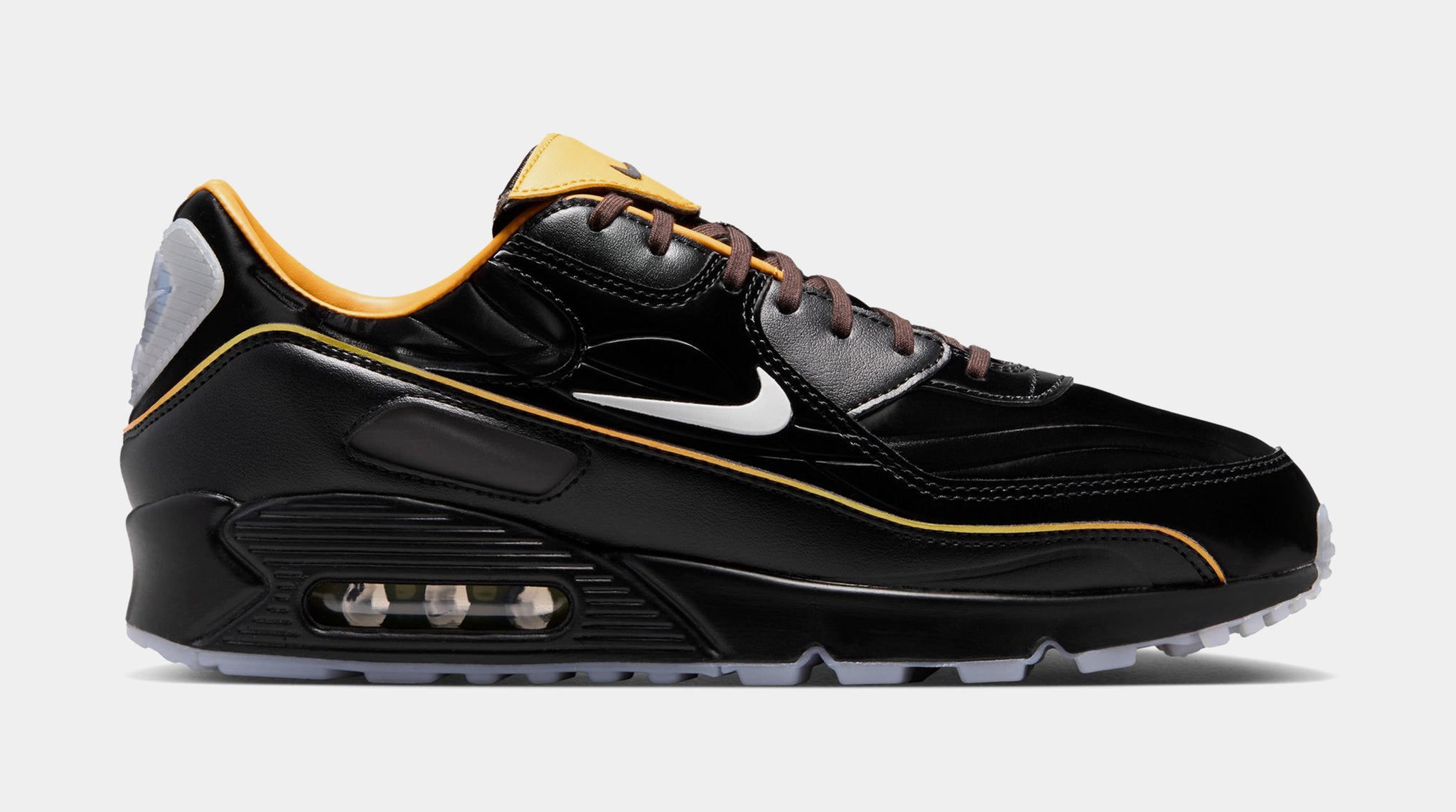 Nike Air Max 90 Mercurial Mens Running Shoes Black White Gold Leaf