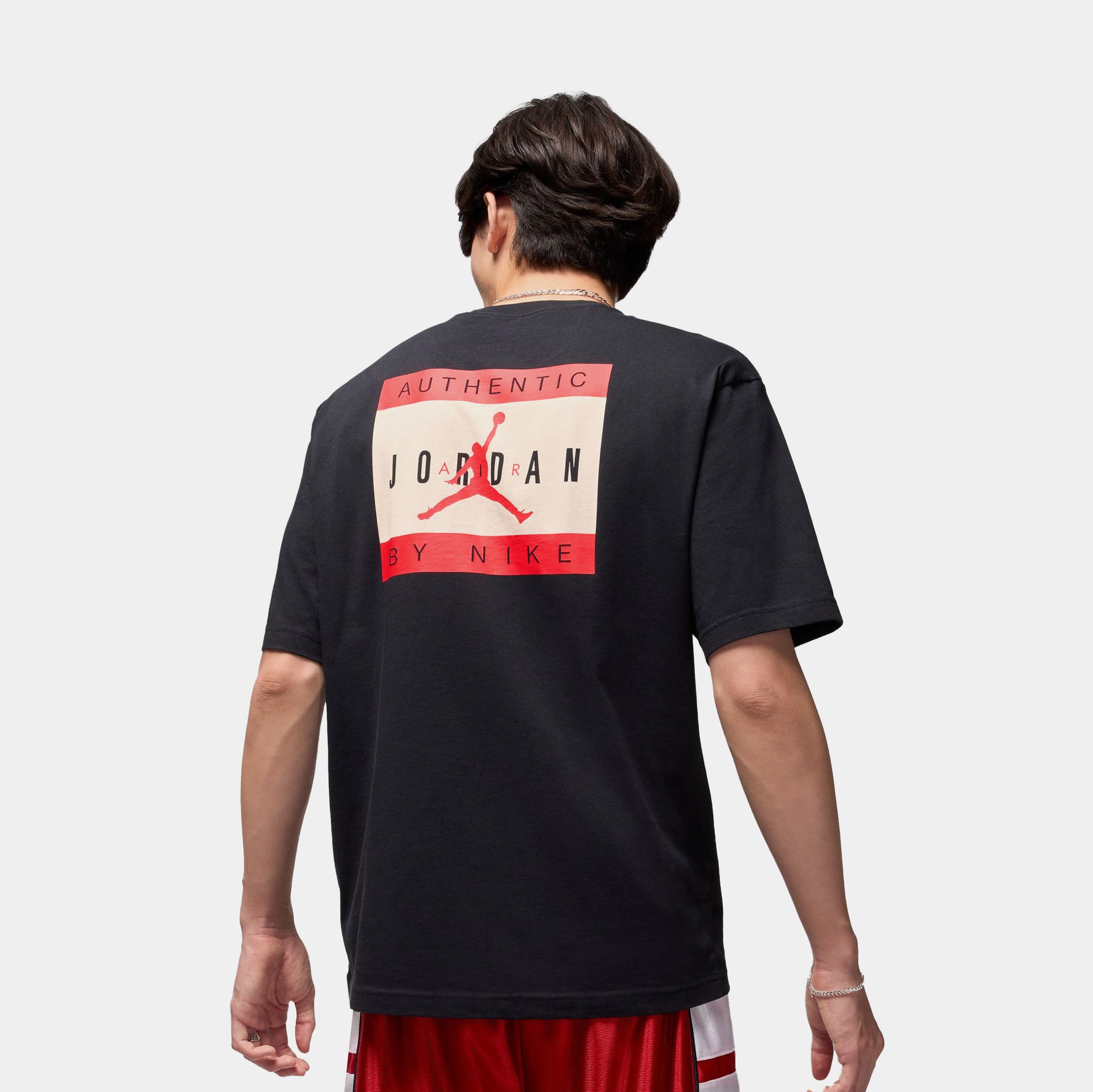 Jordan Authentic Brand Mens Short Sleeve Shirt Black University