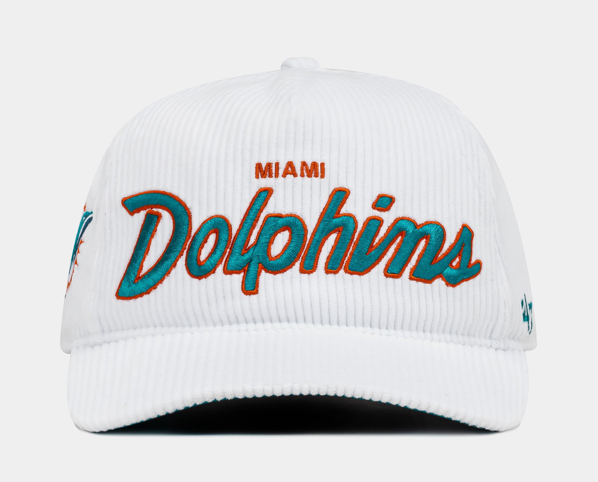 47 Miami Dolphins Corduroy Snapback Mens Hat White Teal F