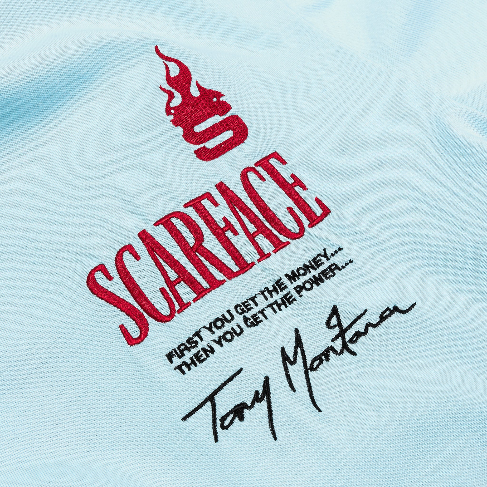 Shoe Palace SP x Scarface MGMT CO Mens Short Sleeve Shirt Blue Red