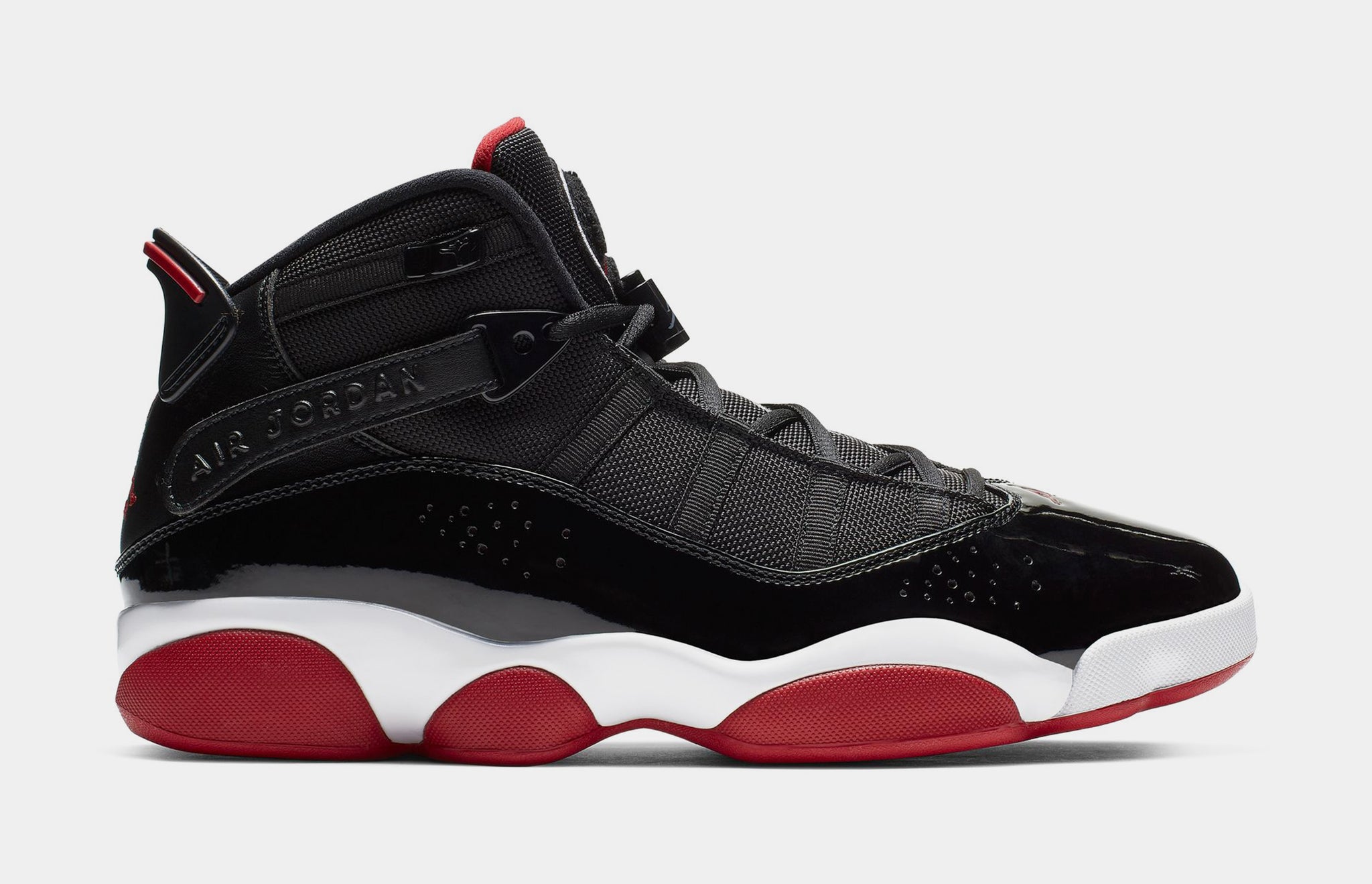 Jordan Rings Bred Mens Basketball Shoes Black Varsity Red White