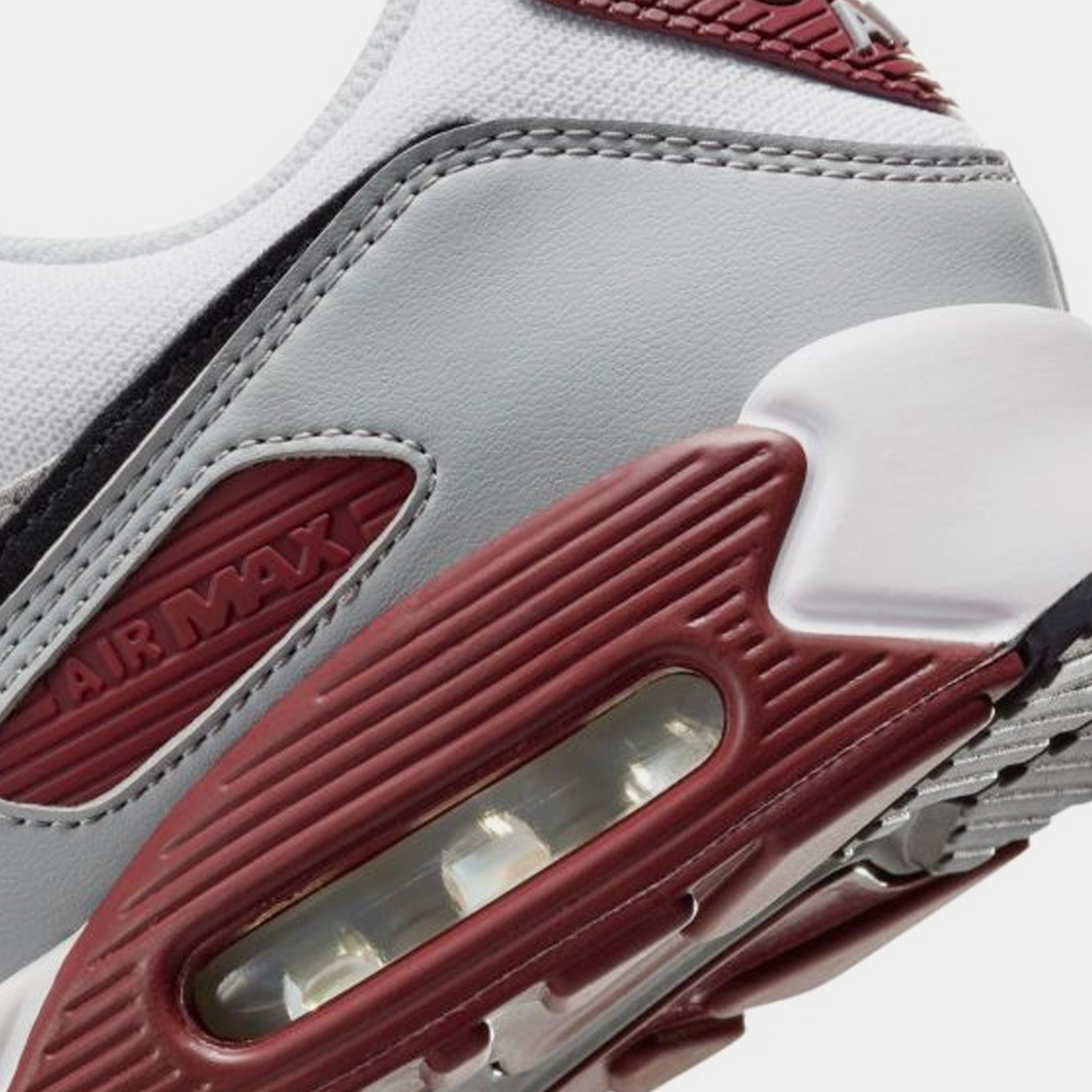 Nike Air Max 90 Mens Lifestyle Shoes White Black Dark Team Red