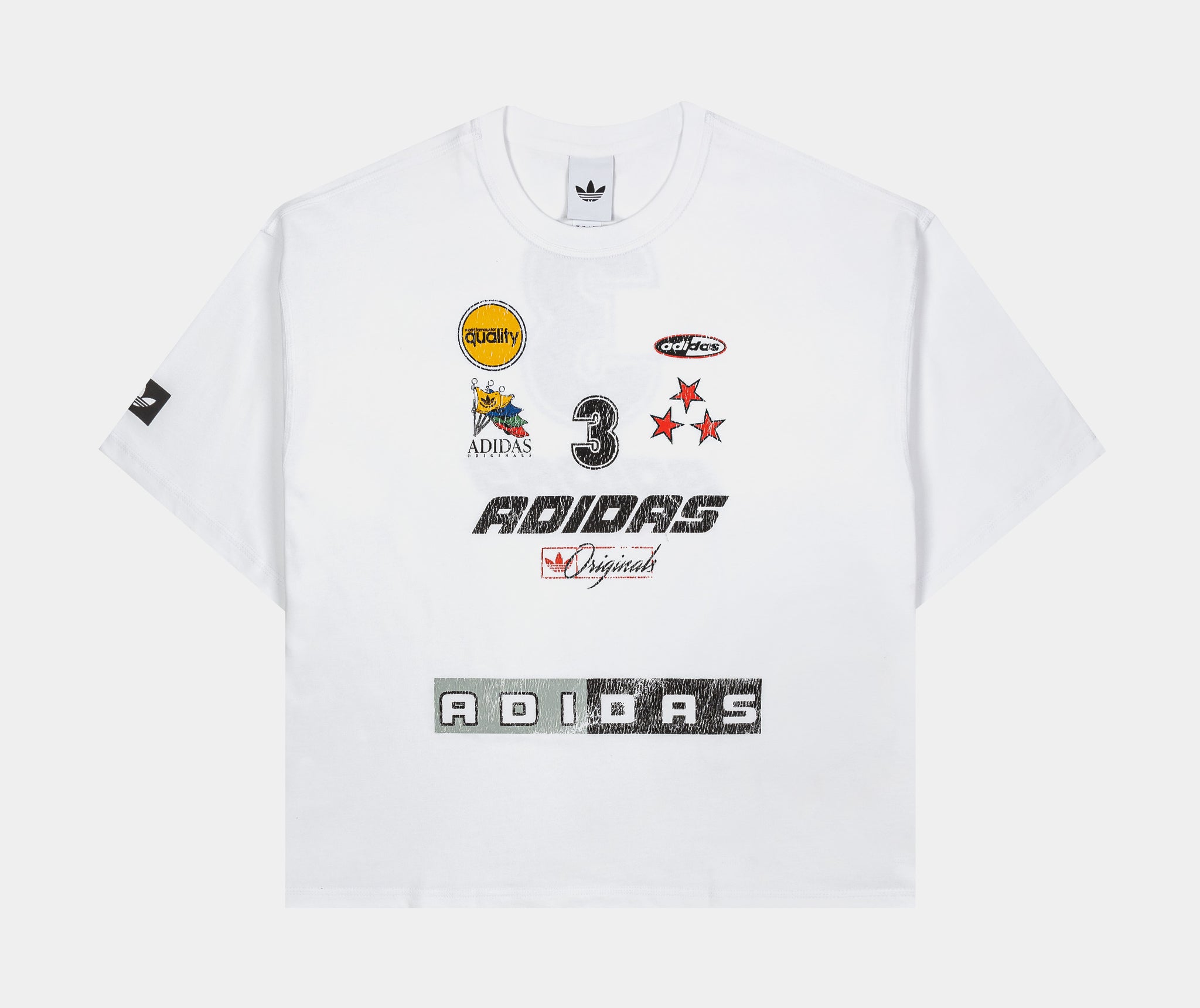 【即完】EVERYDAY SHIRT adidas Originals OG World Mens Short Sleeve Shirt White Black