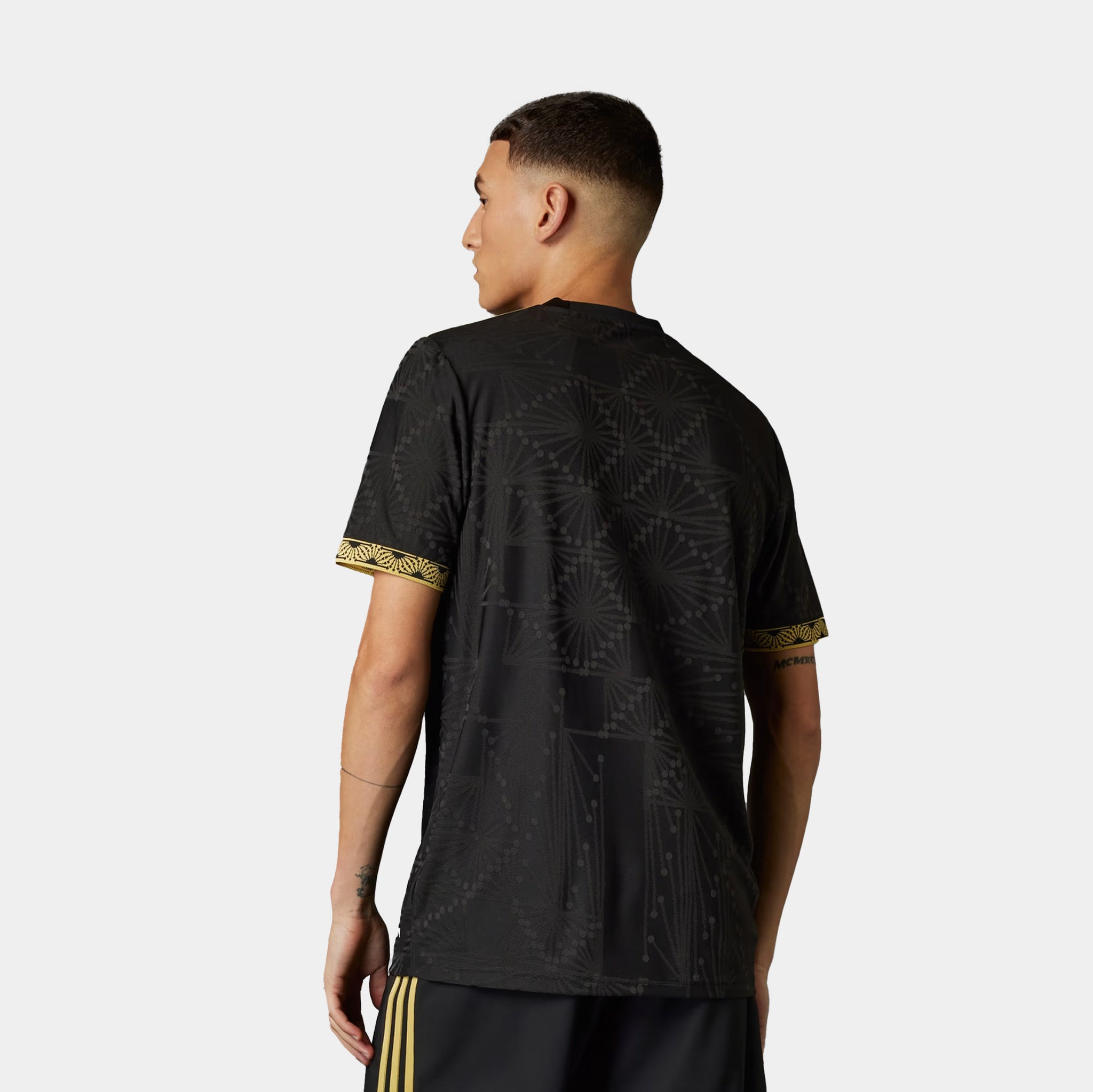 adidas Mexico National Gold Cup Authentic Mens Jersey Black Gold