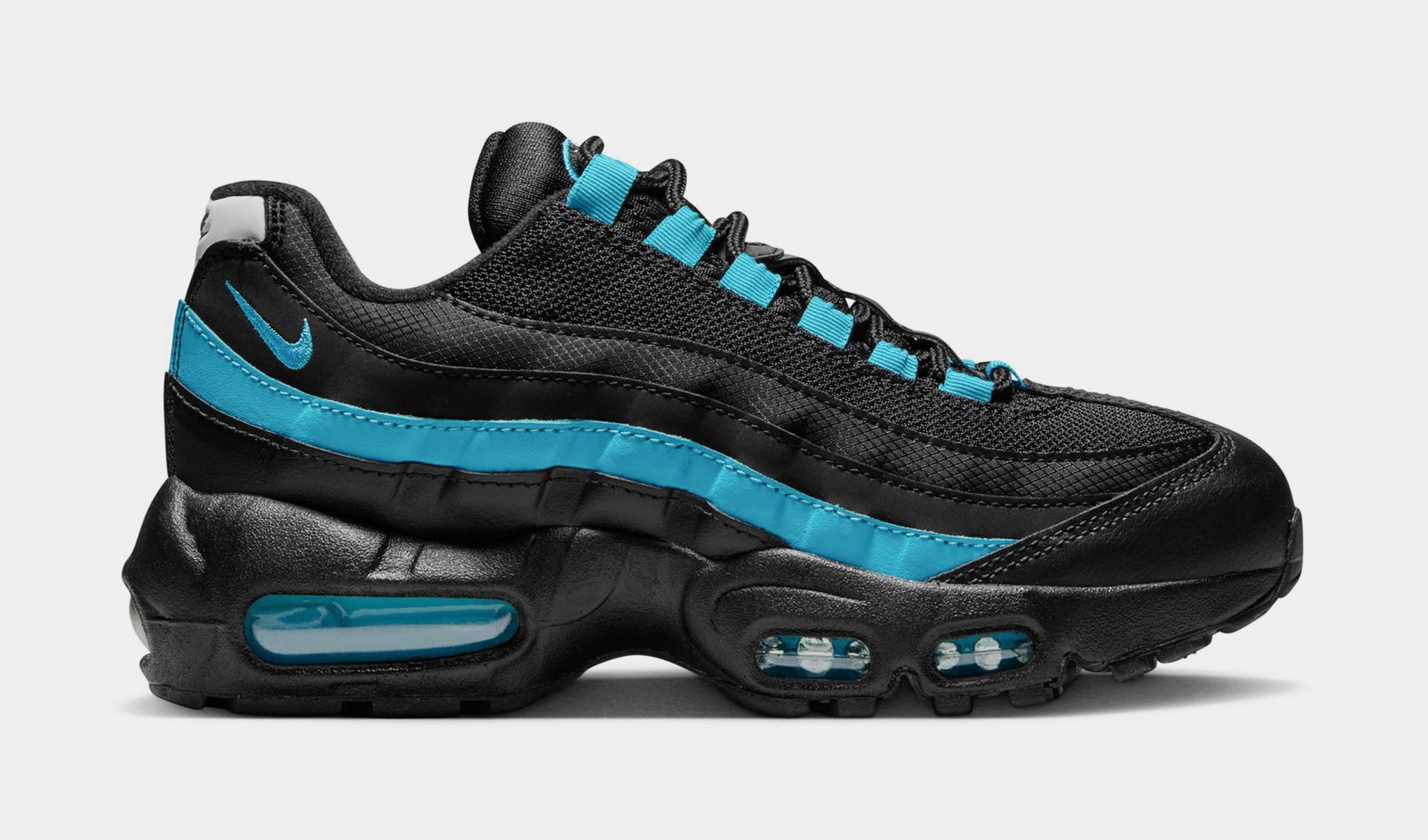Nike Air Max 95 Recraft Grade School Boys' Black/Baltic Blue/Peal Grey Shoes, Size: 6.5