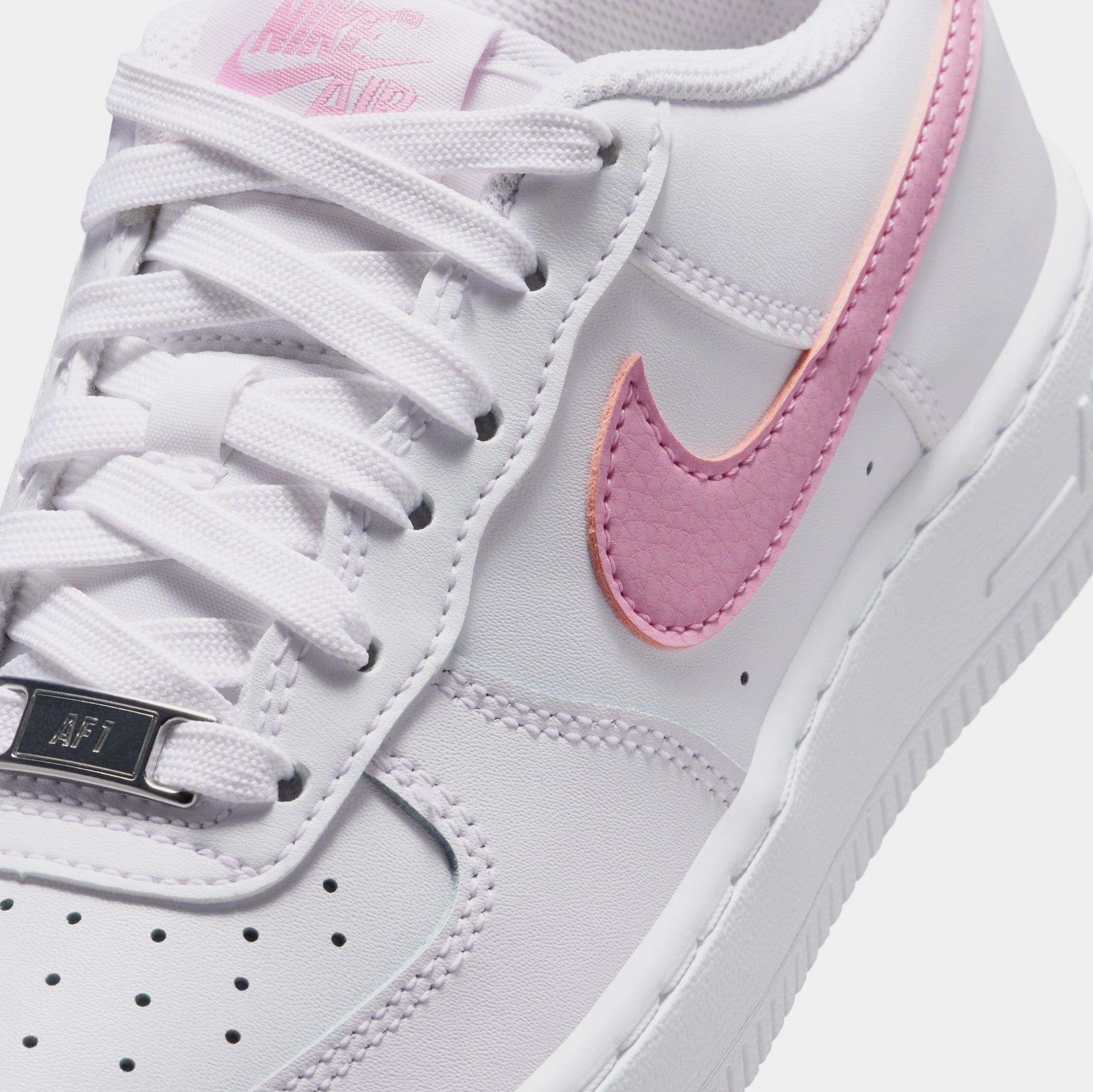 Nike Air Force 1 Low Preschool Lifestyle Shoes White Pink Rise 