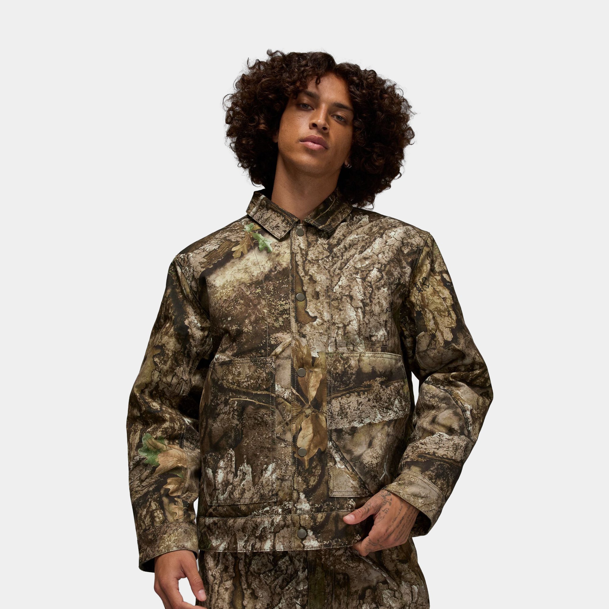 Jordan Flight Chicago RealTree Mens Jacket Medium Olive Sail