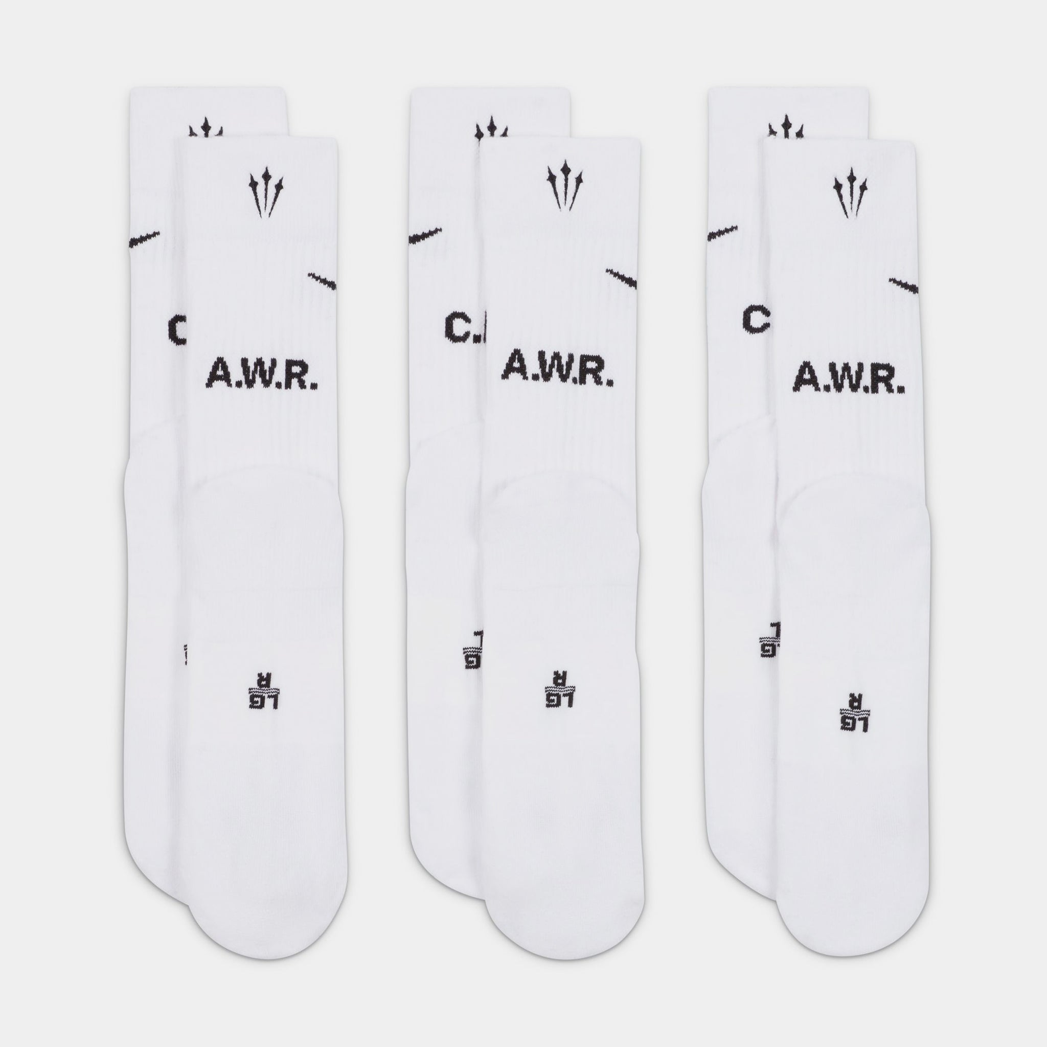 Nike NOCTA 3 Pack Crew Mens Socks White DD9240-100 – Shoe Palace