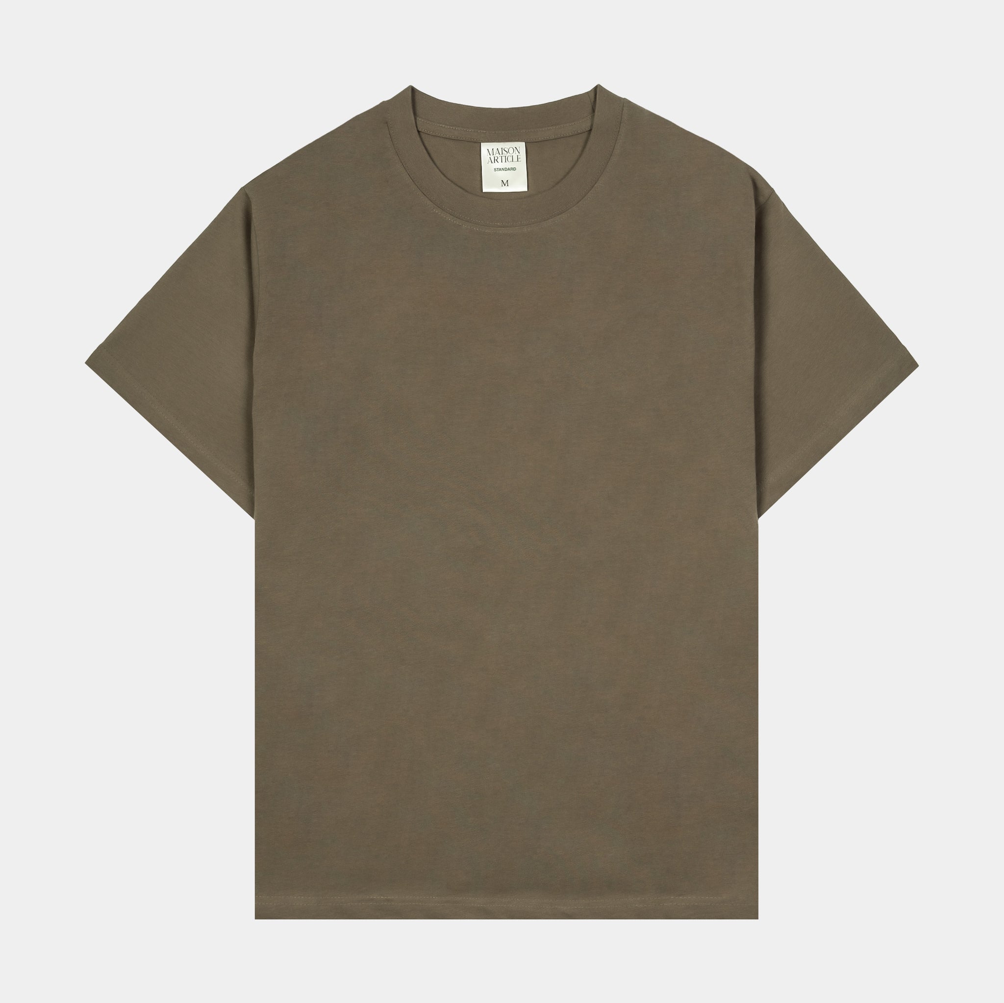 Maison Article Solid Novelty Mens Short Sleeve Shirt Buck Brown 