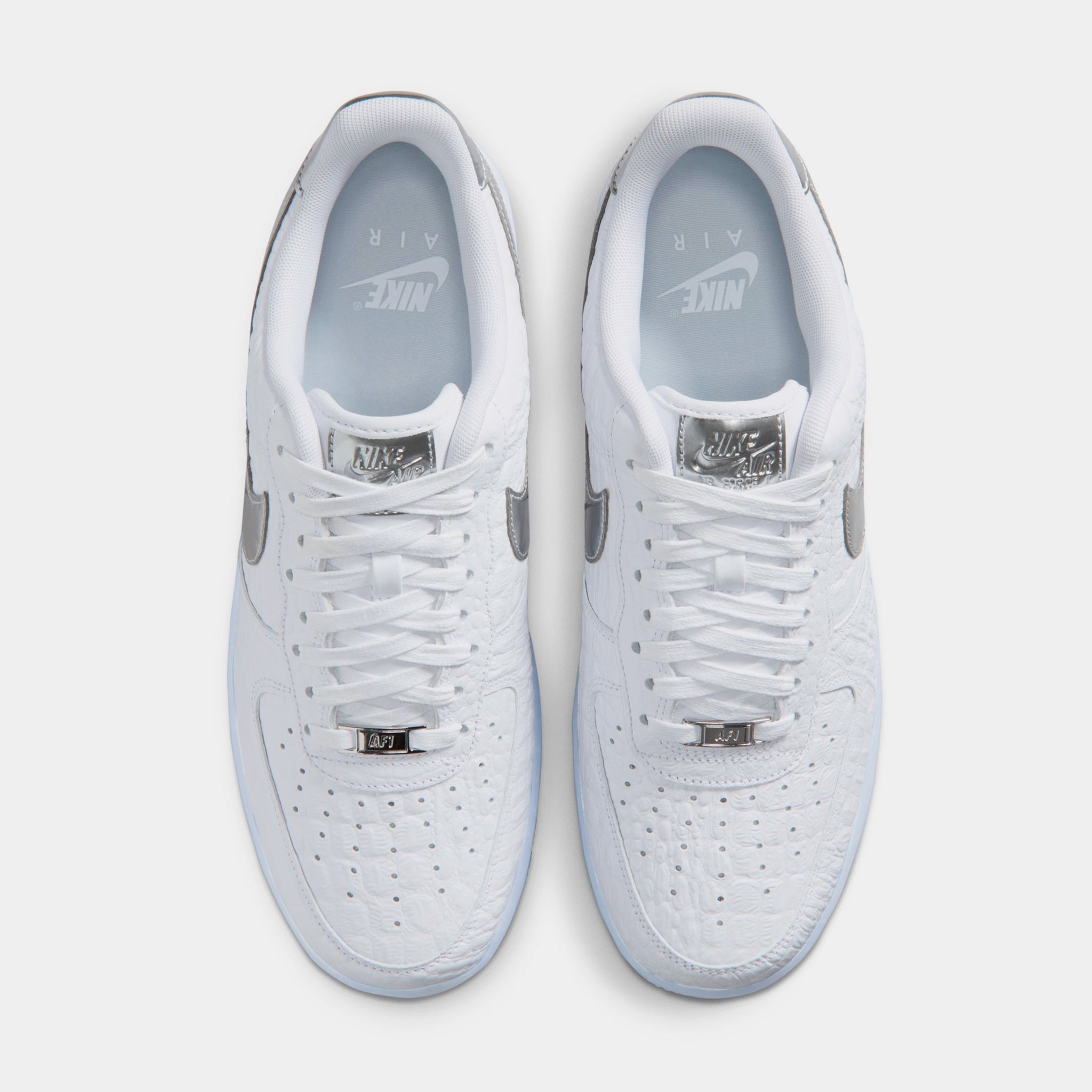 Nike Air Force 1 Mens Lifestyle Shoes White Chrome Blue Tint Pure