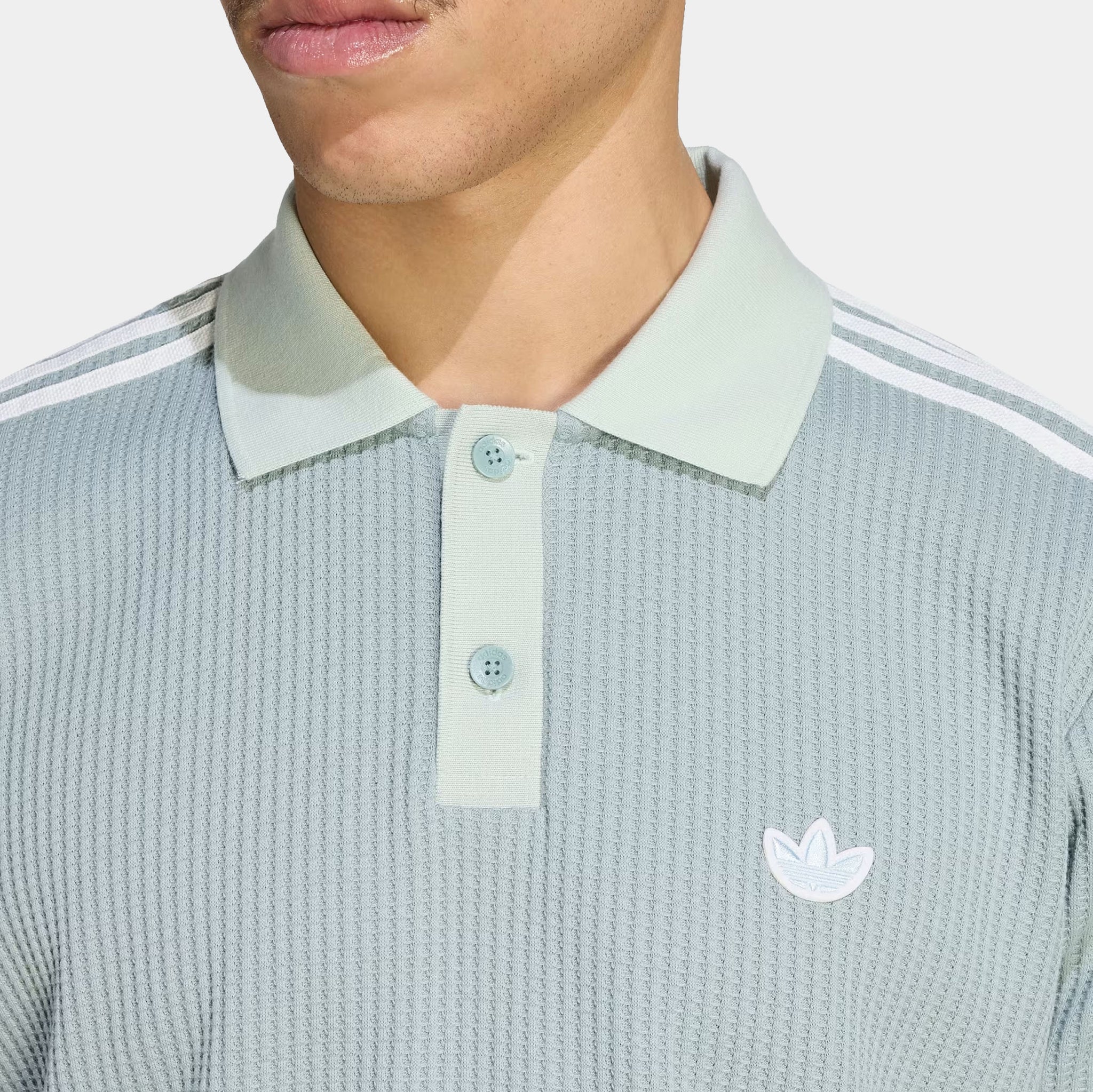 adidas Originals Summer Glow Polo Waffle Knit Mens Short Sleeve