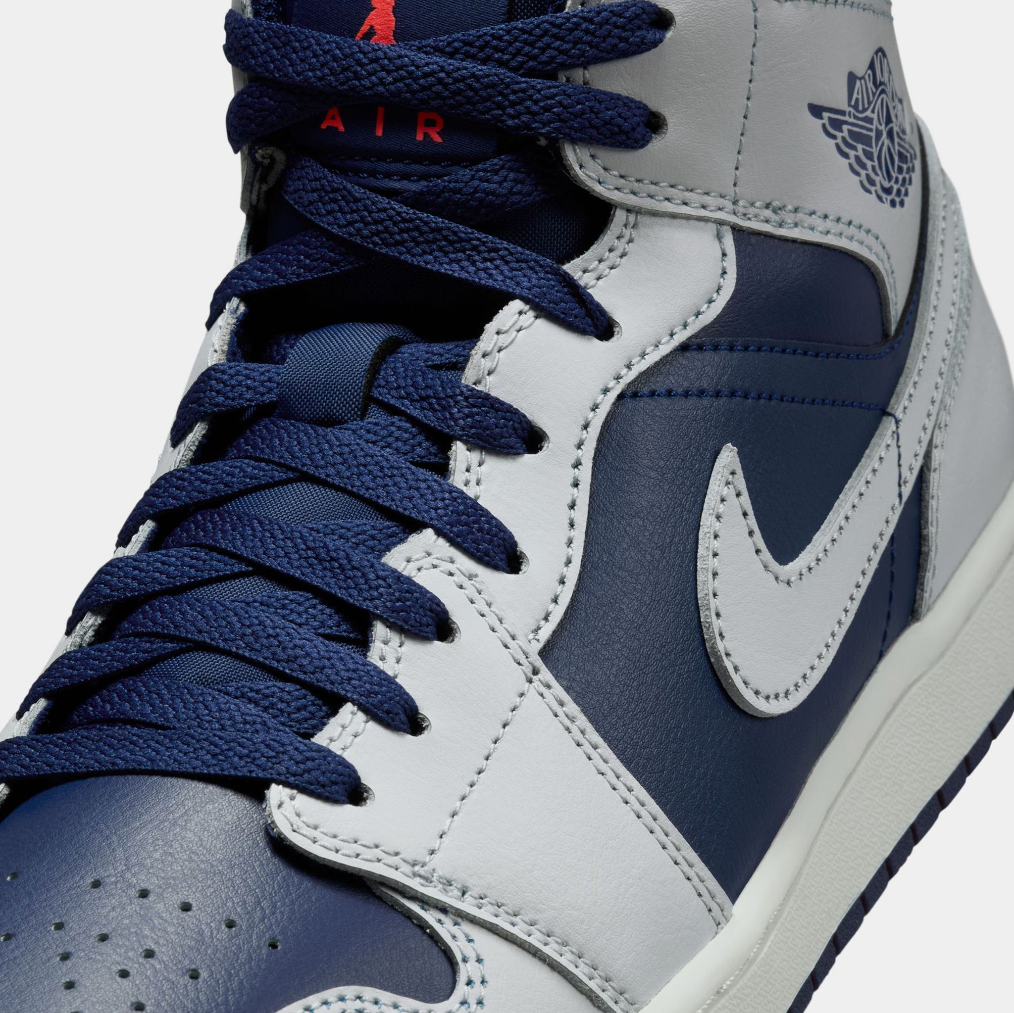 Jordan Air Jordan 1 Mid Mens Lifestyle Shoes Blue Void Pure 