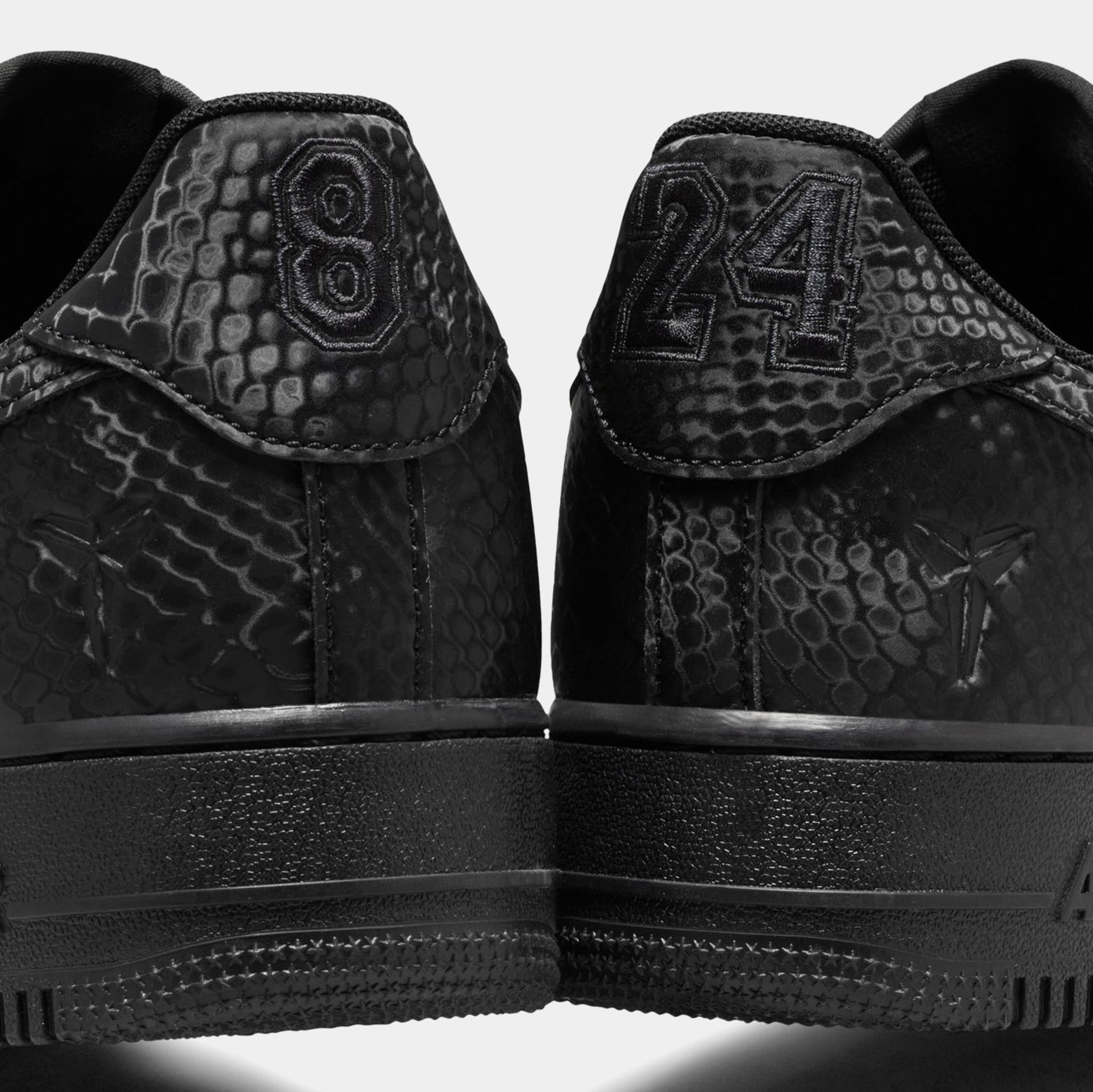 Nike Kobe Air Force 1 Low Triple Black Mens Lifestyle Shoes Black 