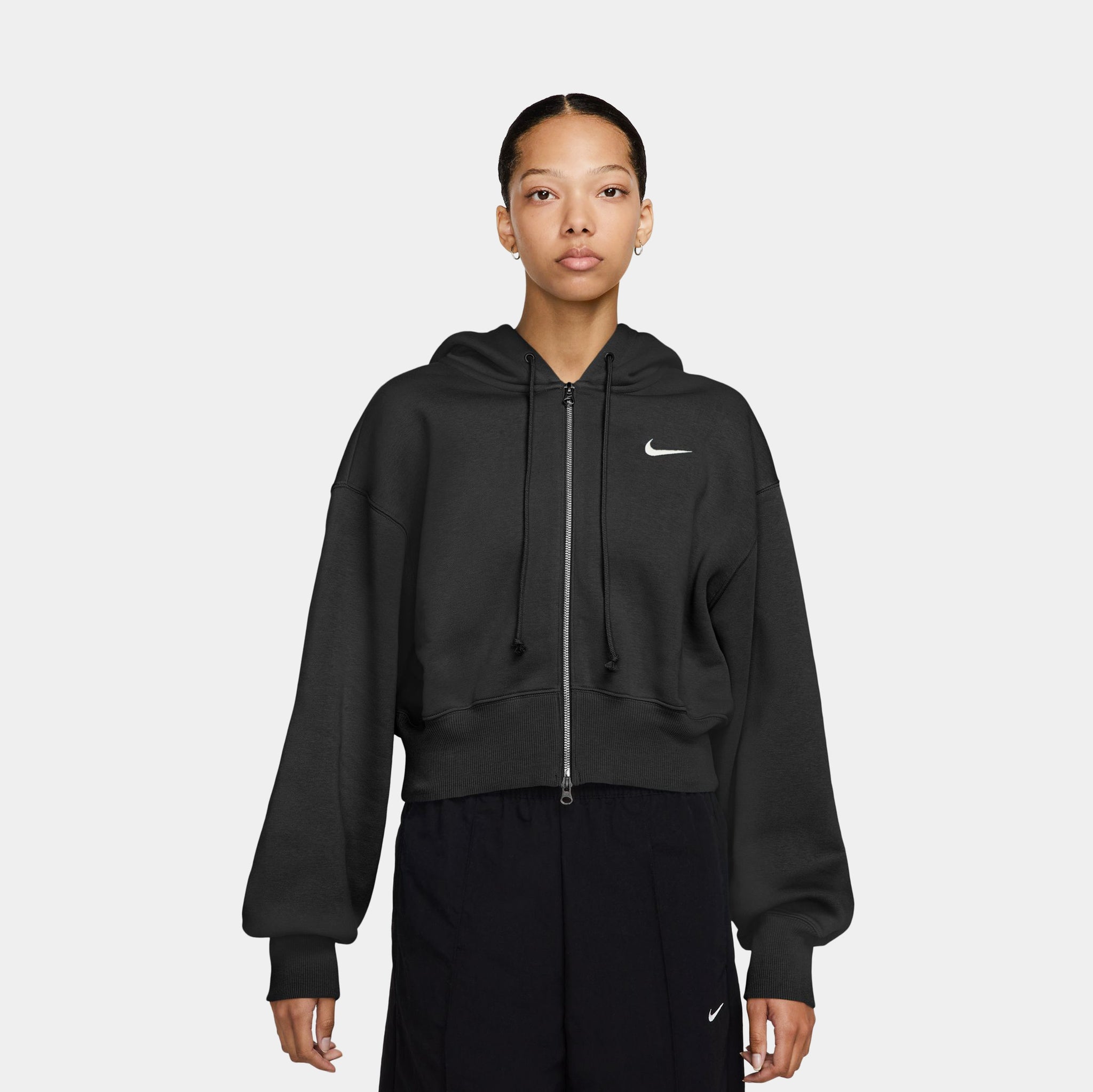 【6月末まで】FILE_2024_1_X_踊り子_SWEAT_BEIGE Nike NSW Phoenix Fleece Loose Cropped Full Zip Womens Hoodie Black