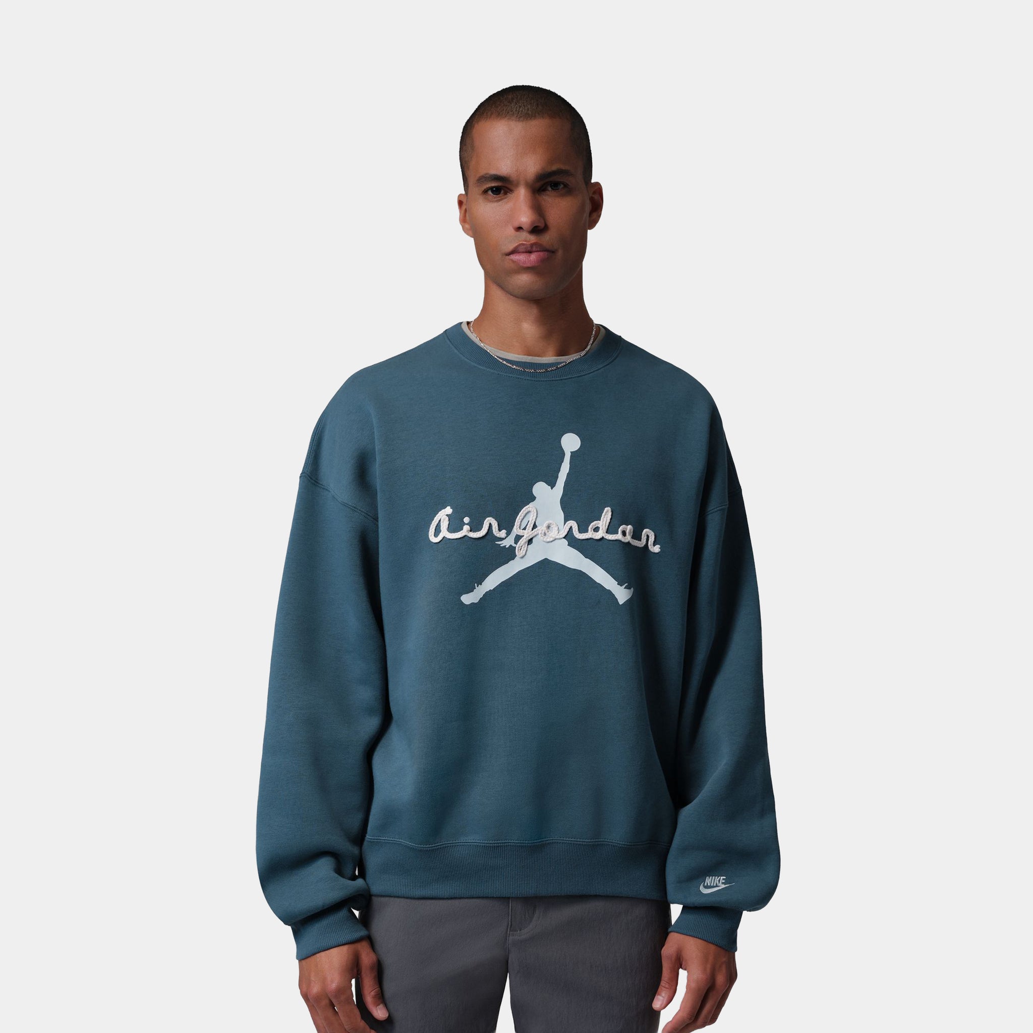 Jordan Brooklyn 23 Graphic Crewneck Mens Sweatshirt Blue White