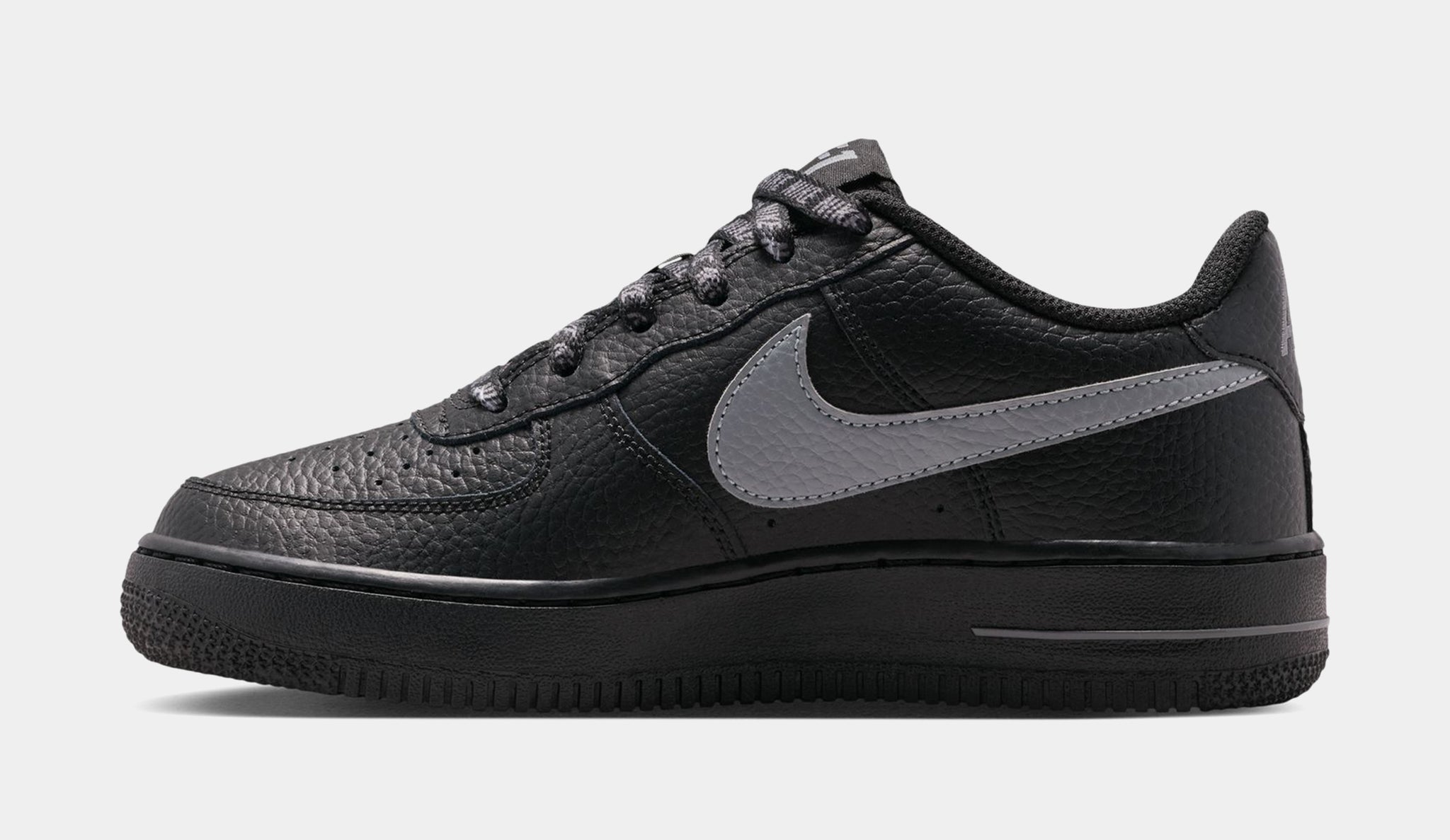Nike Air Force 1 Low Grade School Lifestyle Shoes Black Smoke Grey 