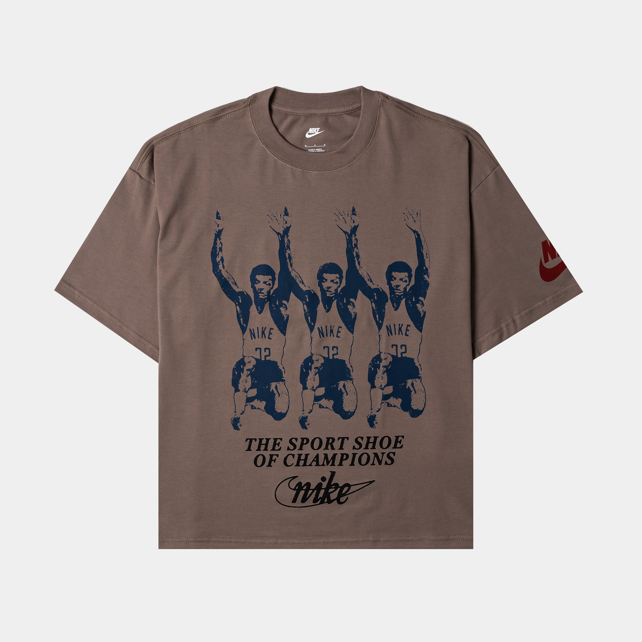 Nike NSW Boxy Crew Mens Short Sleeve Shirt Mink Brown IM7847-233