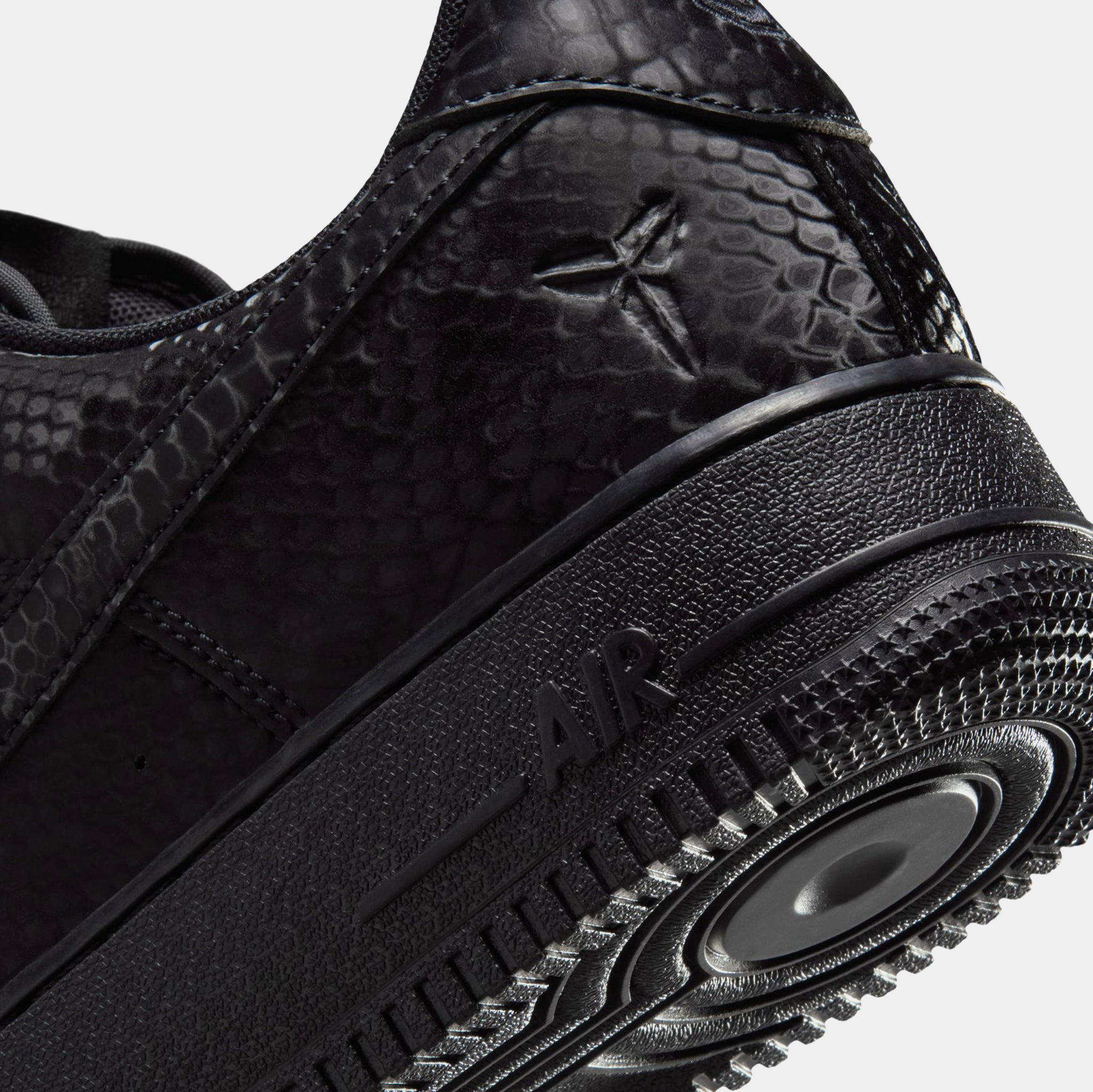 Nike Kobe Air Force 1 Low Triple Black Mens Lifestyle Shoes Black