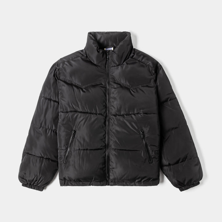 Maison Article Quilted Cross Puffer Mens Jacket Black Black