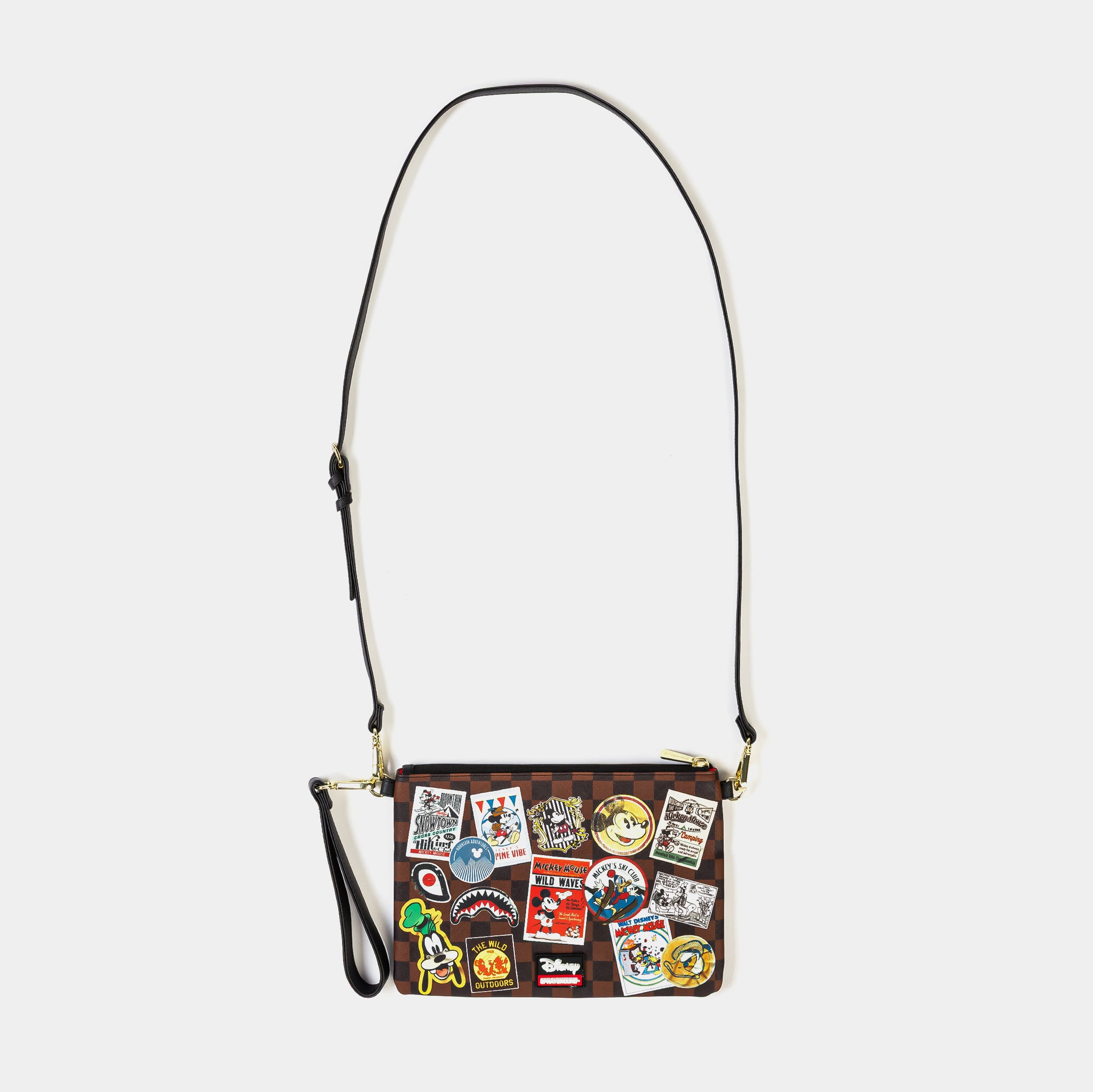 Sprayground Mickey Mouse Global Crossover Clutch Mens Bag Brown