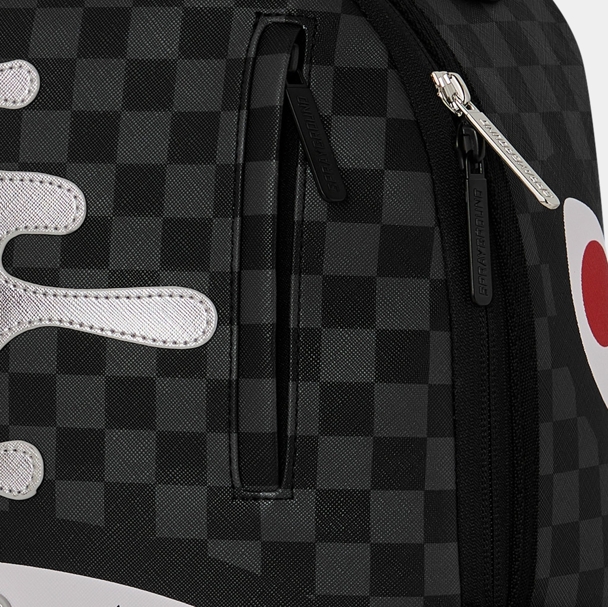 Sprayground Silver Side Drip Mens Backpack Silver Black