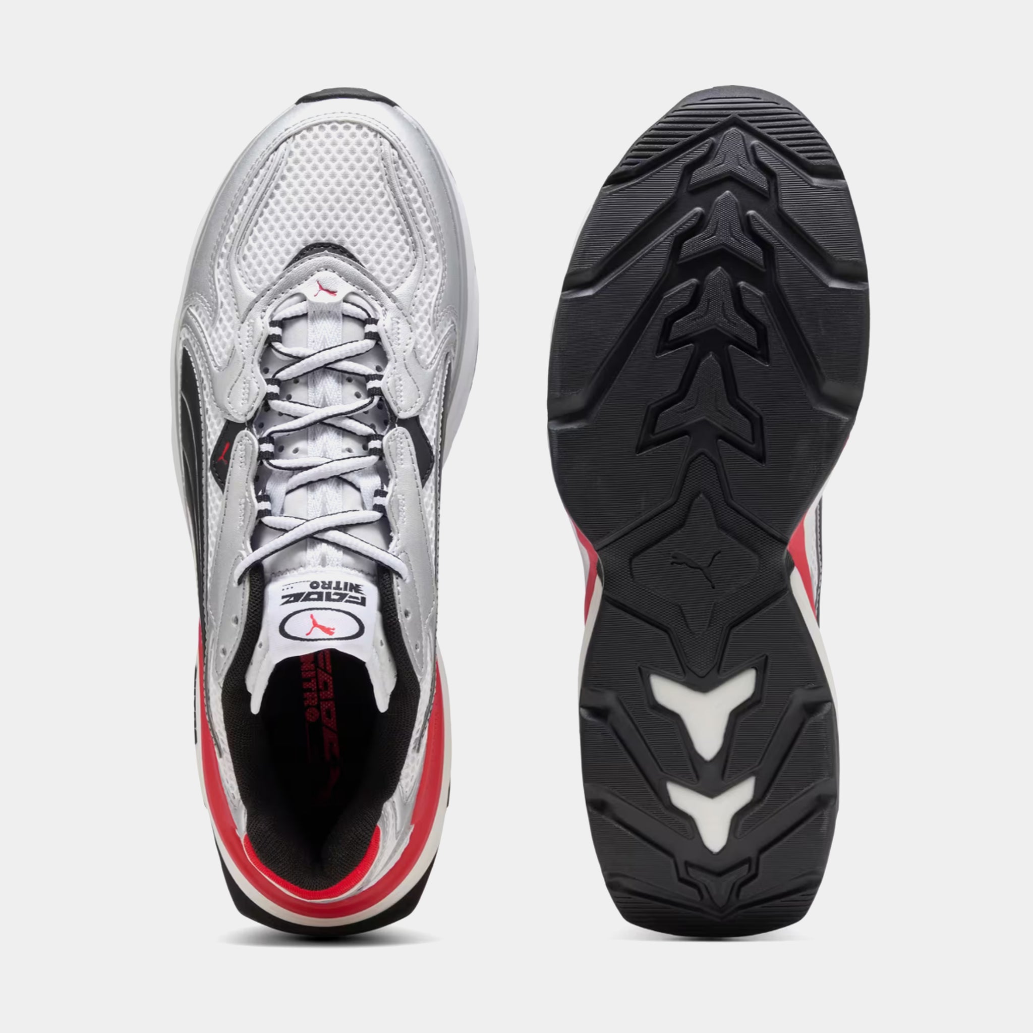 PUMA Fade Nitro Mens Running Shoes Puma Silver Puma White For All Time Red  406203 12 – Shoe Palace