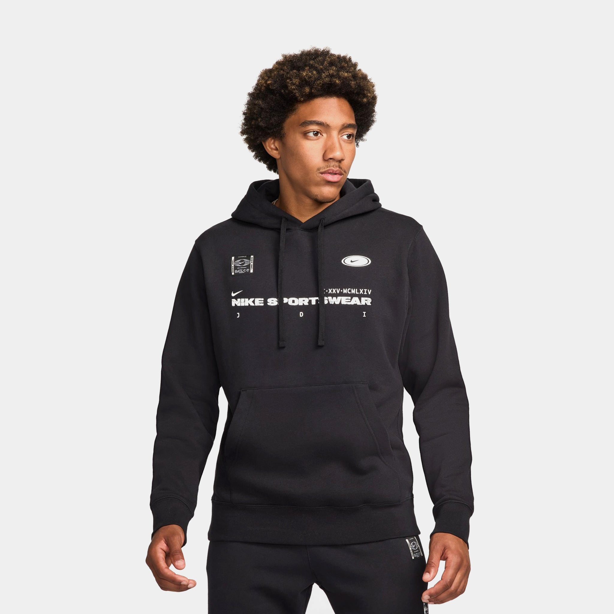 Nike NSW Club JDI HD Graphic Fleece Pullover Mens Hoodie Black