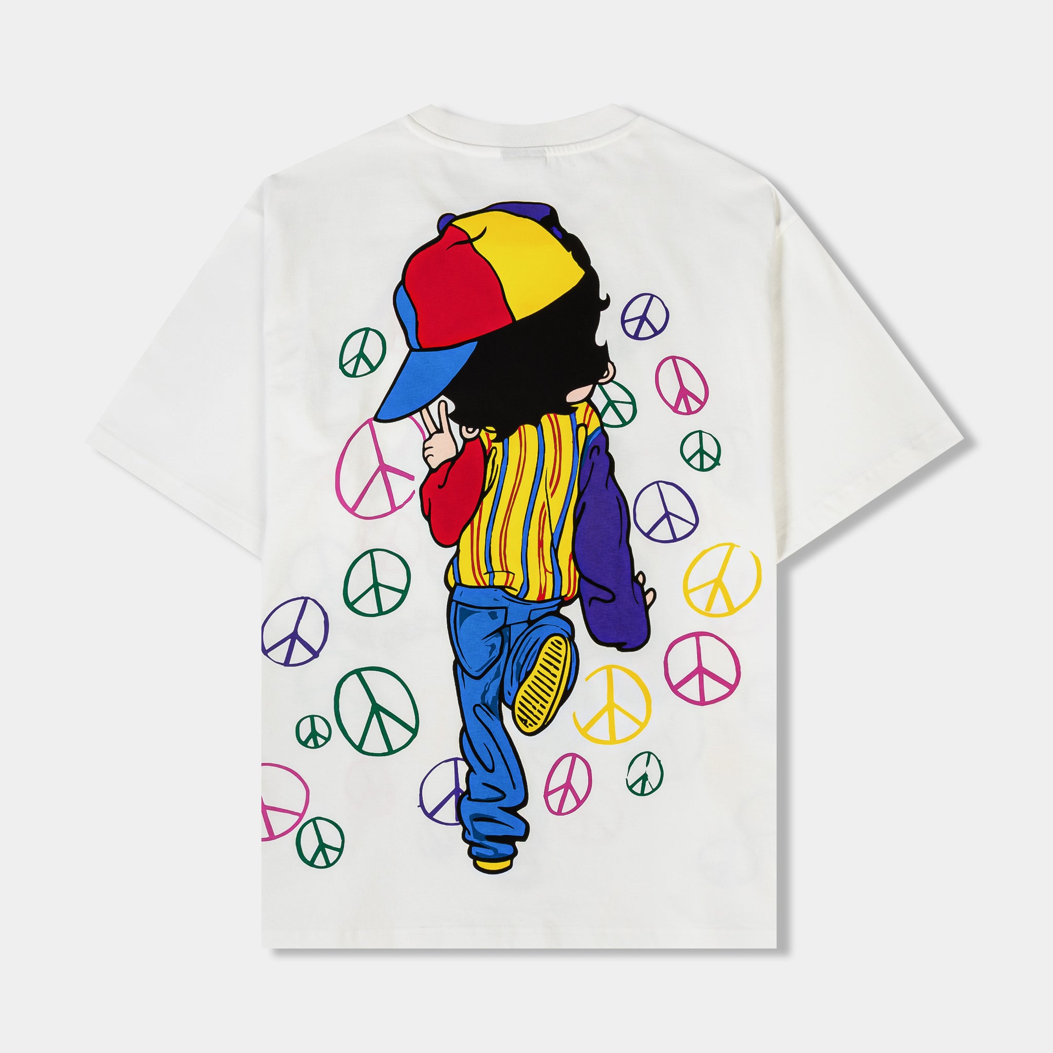 SP x Betty Boop Peace Mens Short Sleeve Shirt White Multicolor