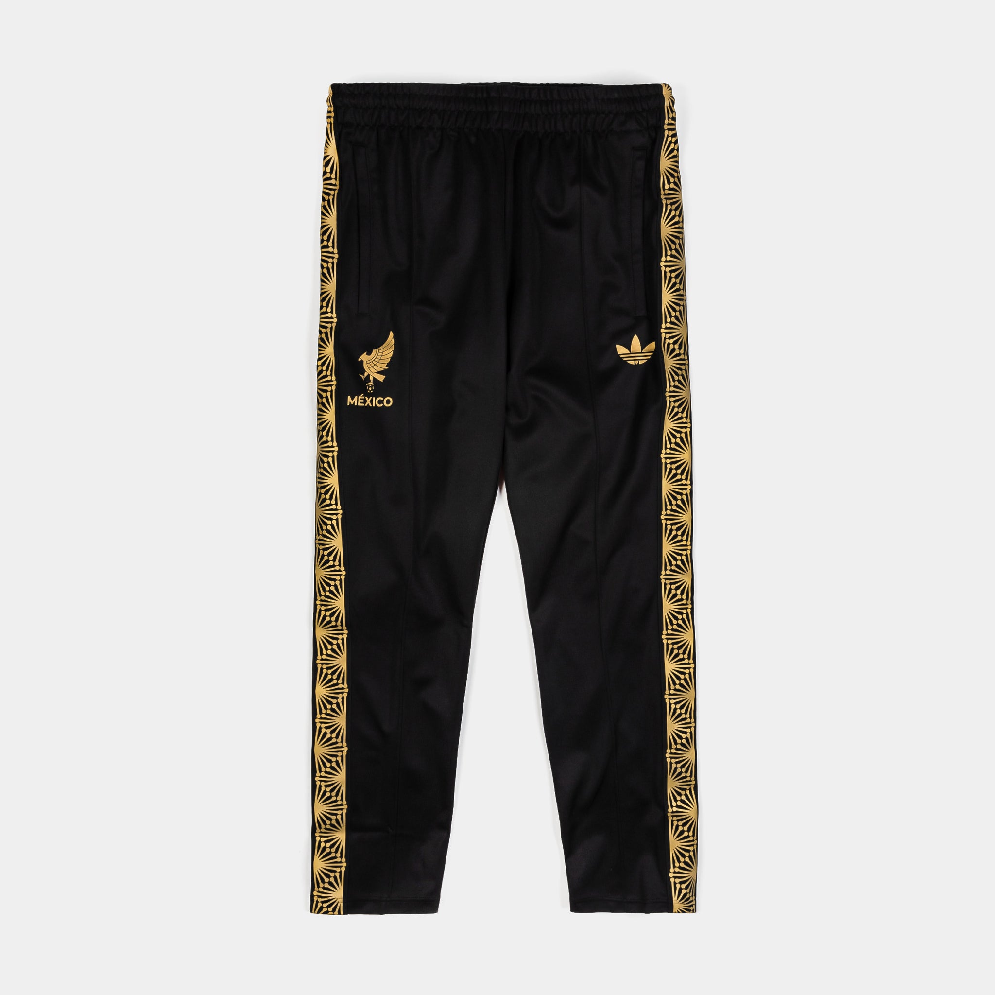 adidas track pants black and gold