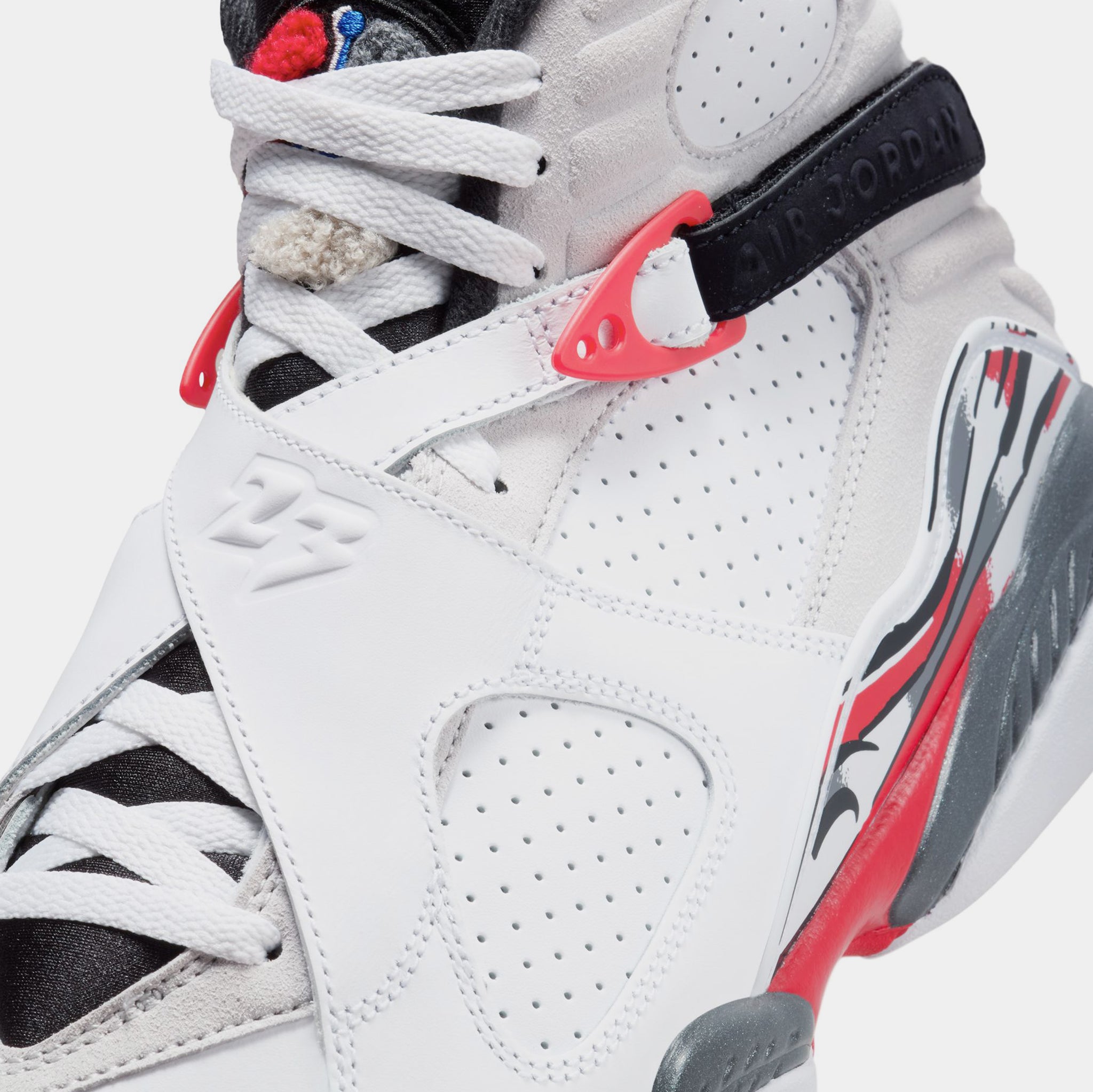 Jordan Air Jordan 8 Retro White And True Red Mens Lifestyle Shoes 