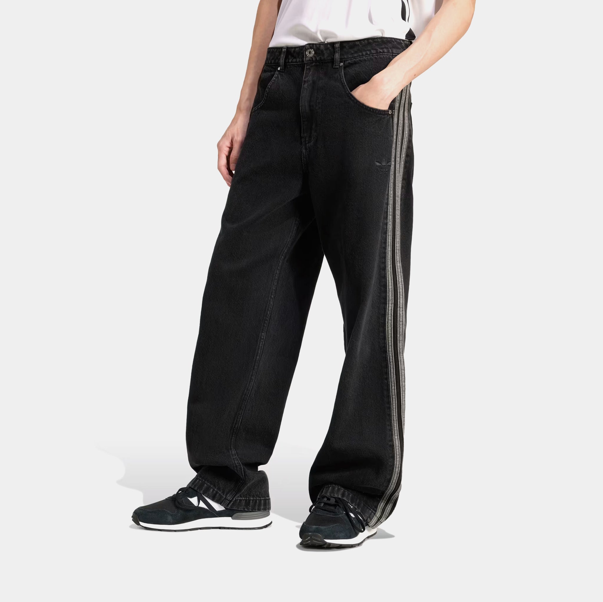 adidas Adicolor Denim Firebird Mens Pants True Black Denim JC6718