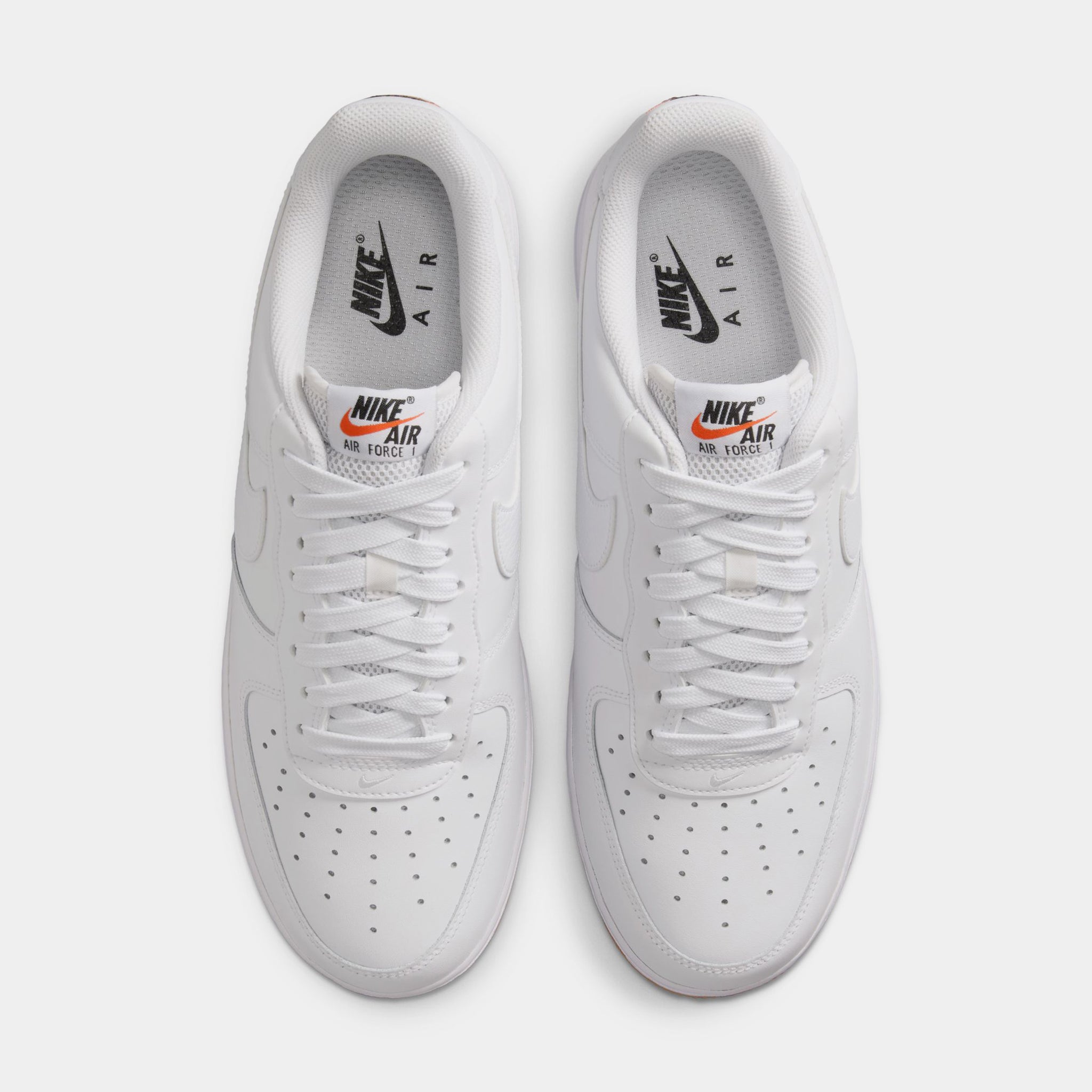 Nike Air Force 1 Mens Lifestyle Shoes White Gum Yellow Safety 