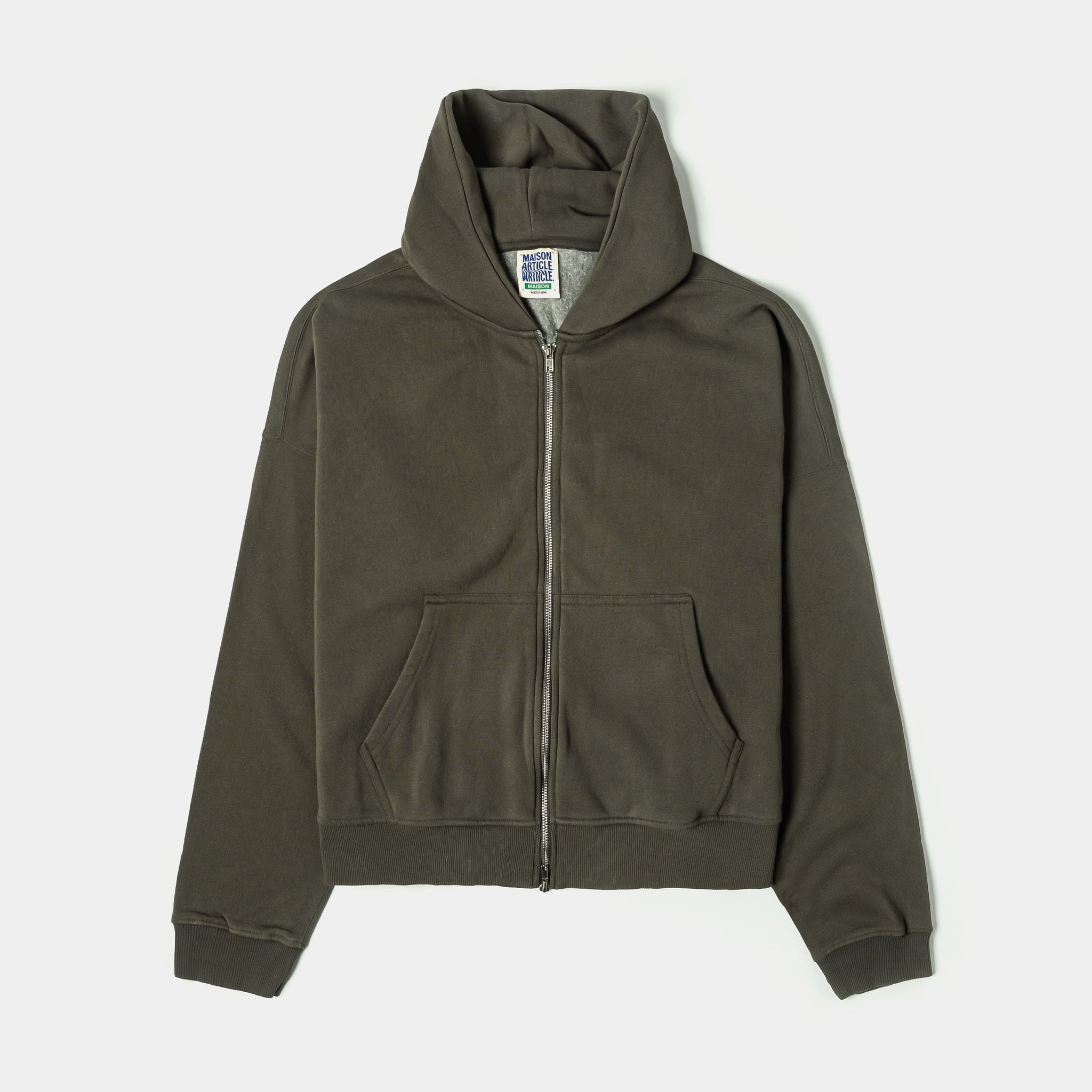Maison Article Washed Full Zip Mens Hoodie Olive MAWH101 – Shoe Palace