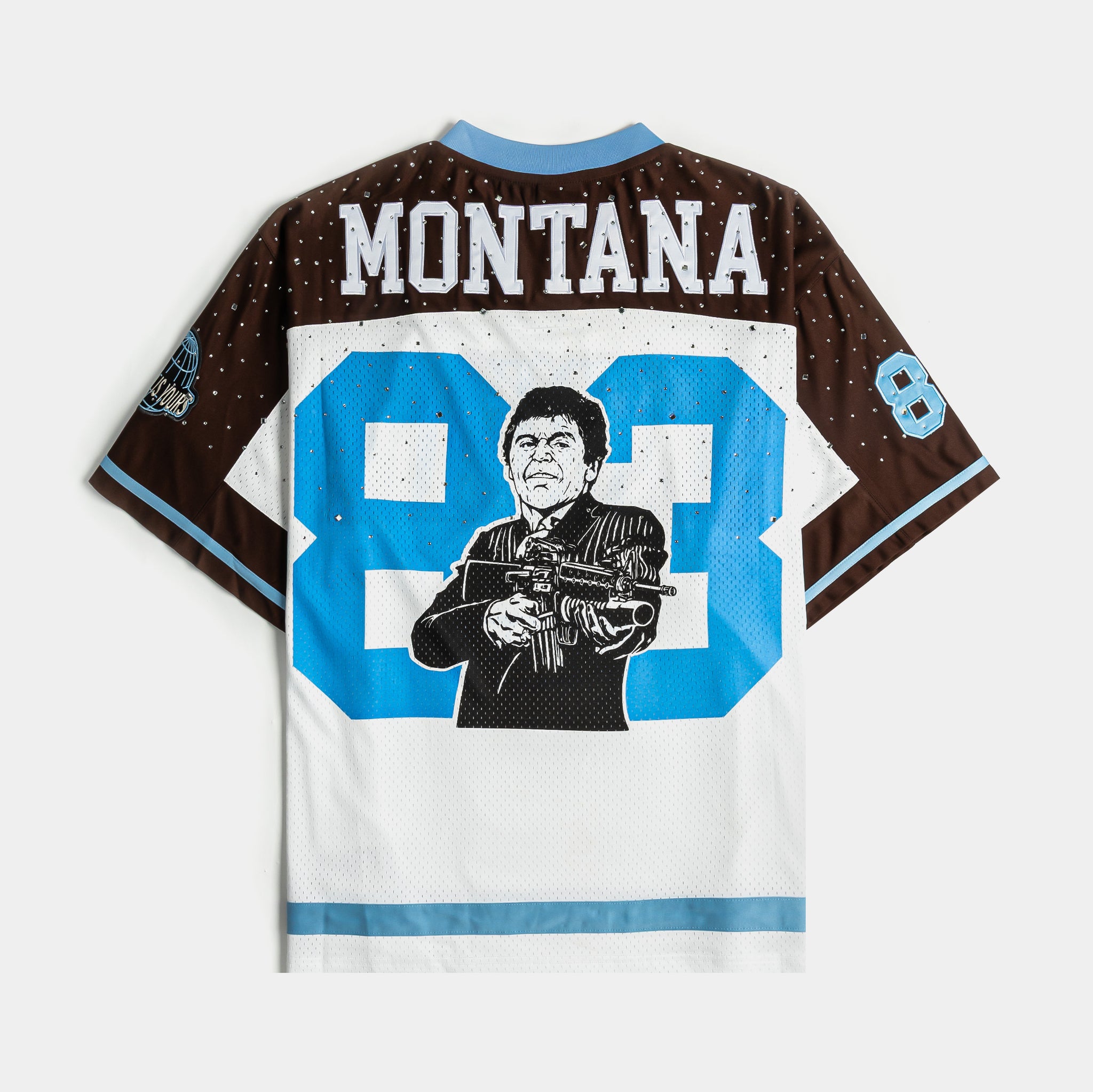 Shoe Palace SP x Scarface Mesh Mens Jersey White Blue SFMJ802