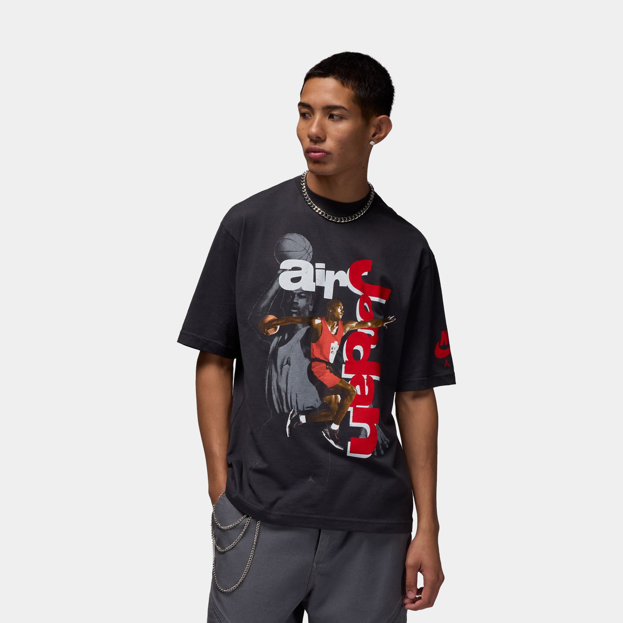 Graphic Tees Jordan T Shirt Black And Red Jordan MJ Statement 1985