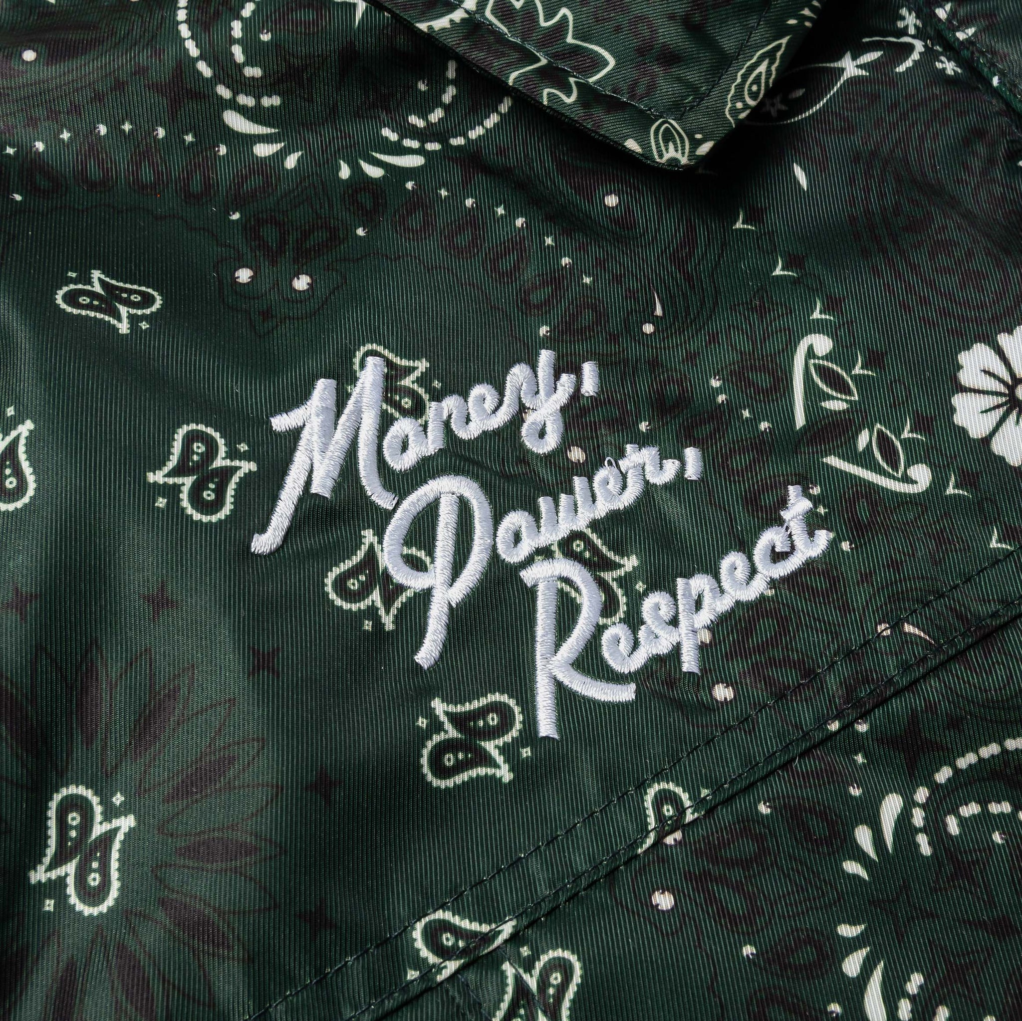 Shoe Palace SP x Scarface Satin Paisley Mens Jacket Green White