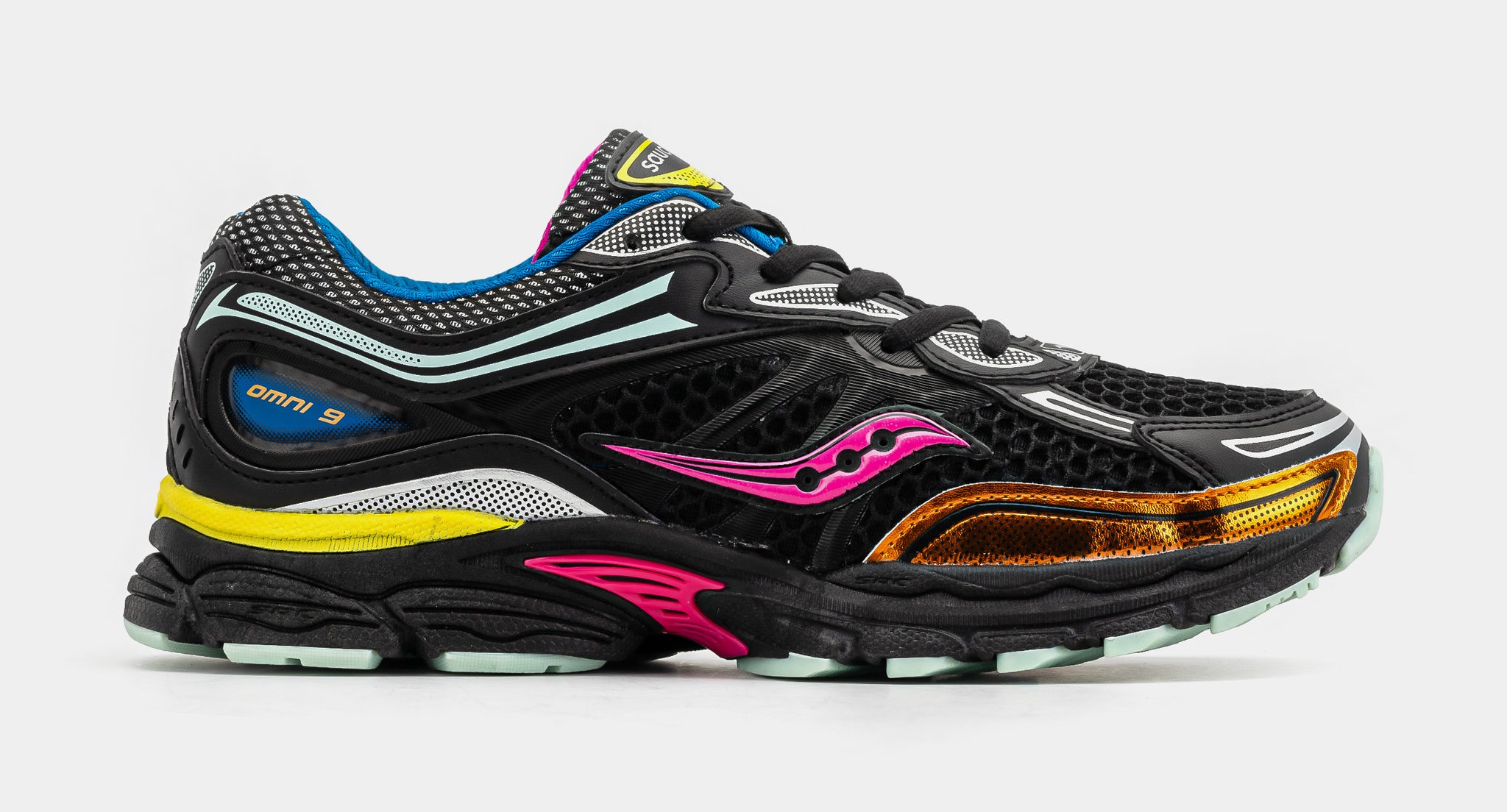 Saucony Omni 9 Grade School Running Shoes Black Multi SYF25AA9