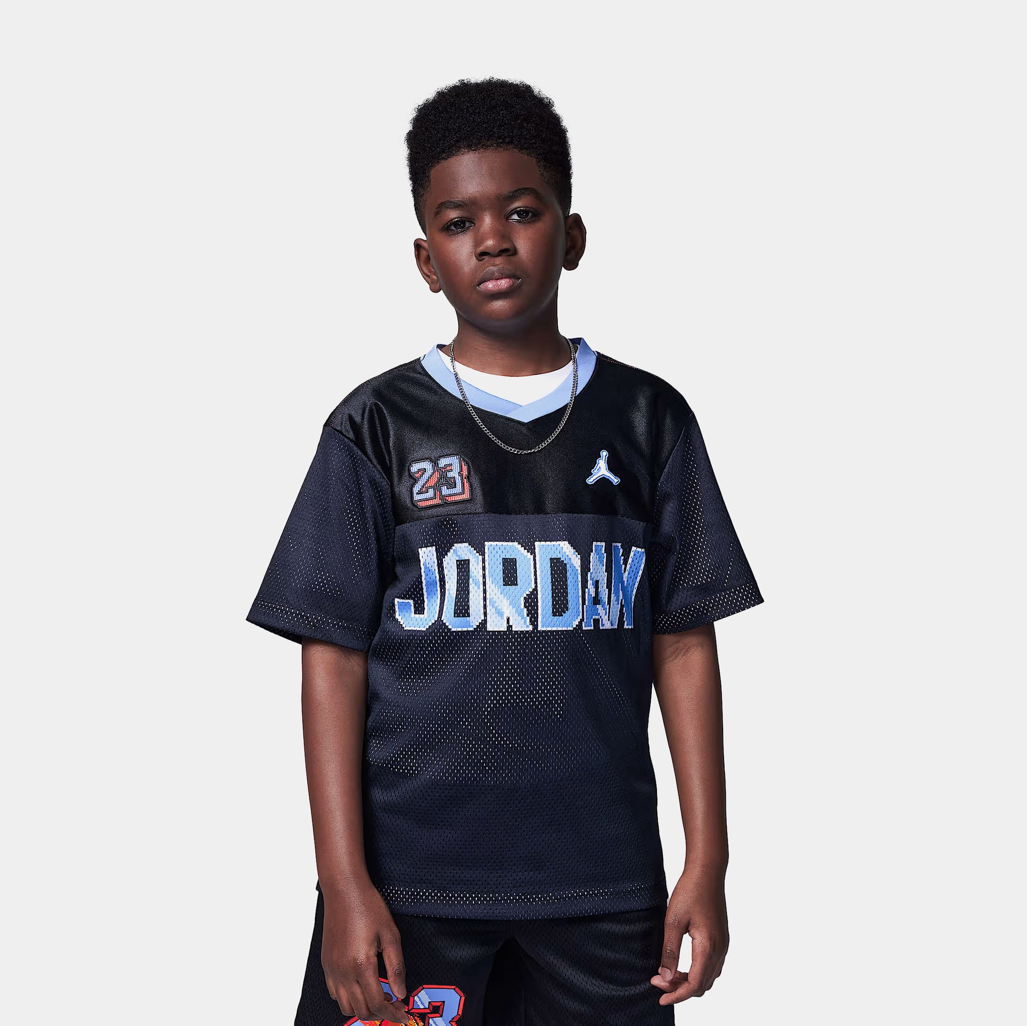 Jordan Customized Air Grade School Jersey Black Blue 95D943-023