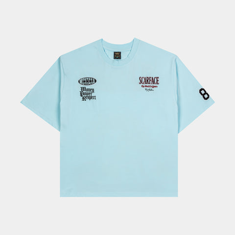 Shoe Palace SP x Scarface Respect Mens Short Sleeve Shirt Blue Red