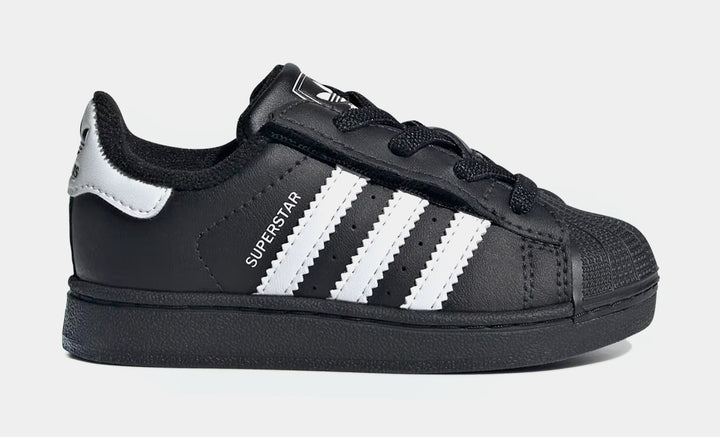 adidas Kids' Preschool Superstar II Shoes, Size 13, Black/White